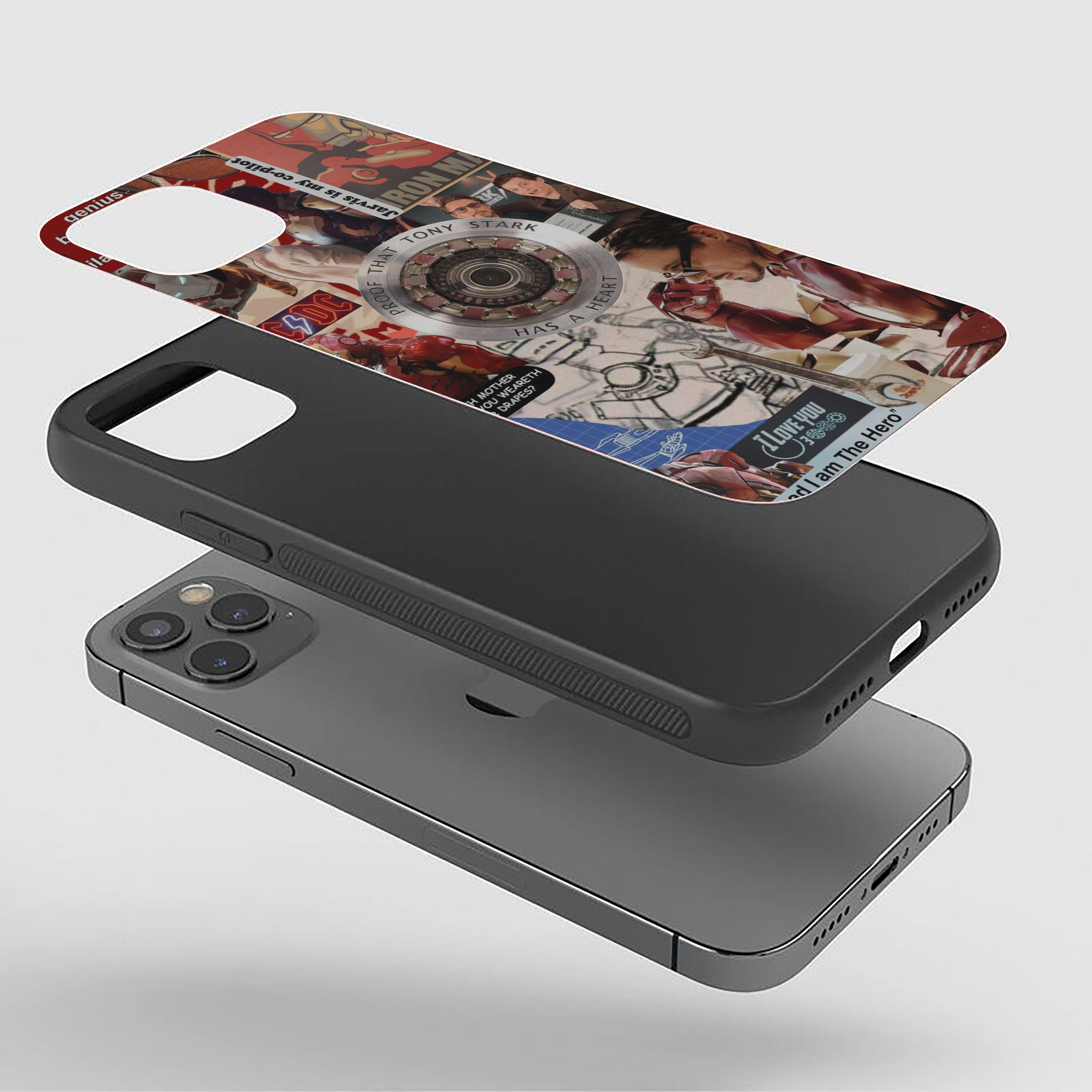 Heart of Iron,Iron Man Silicone Armored Phone Case