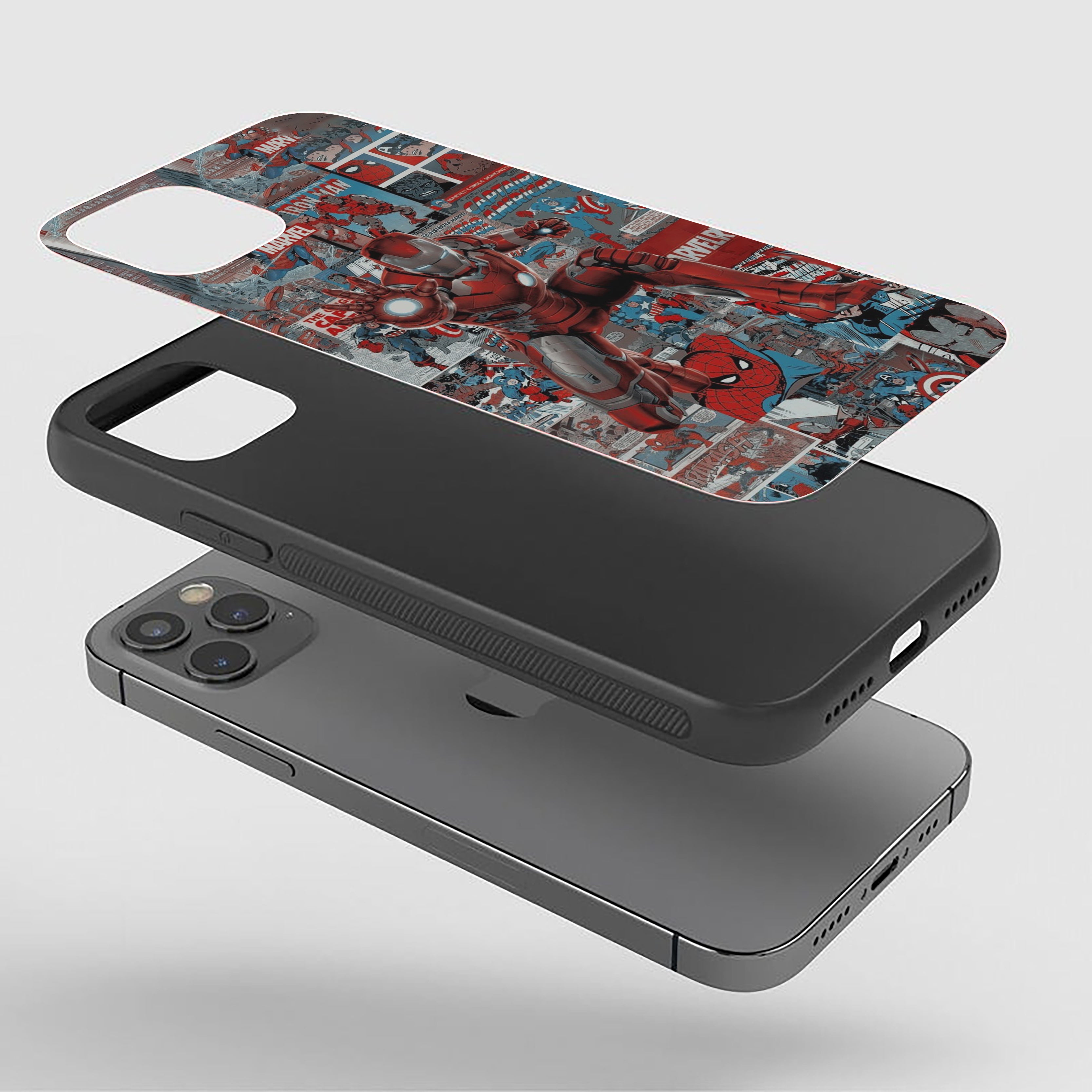 Comic Strike Iron Man Silicone Armored Phone Case