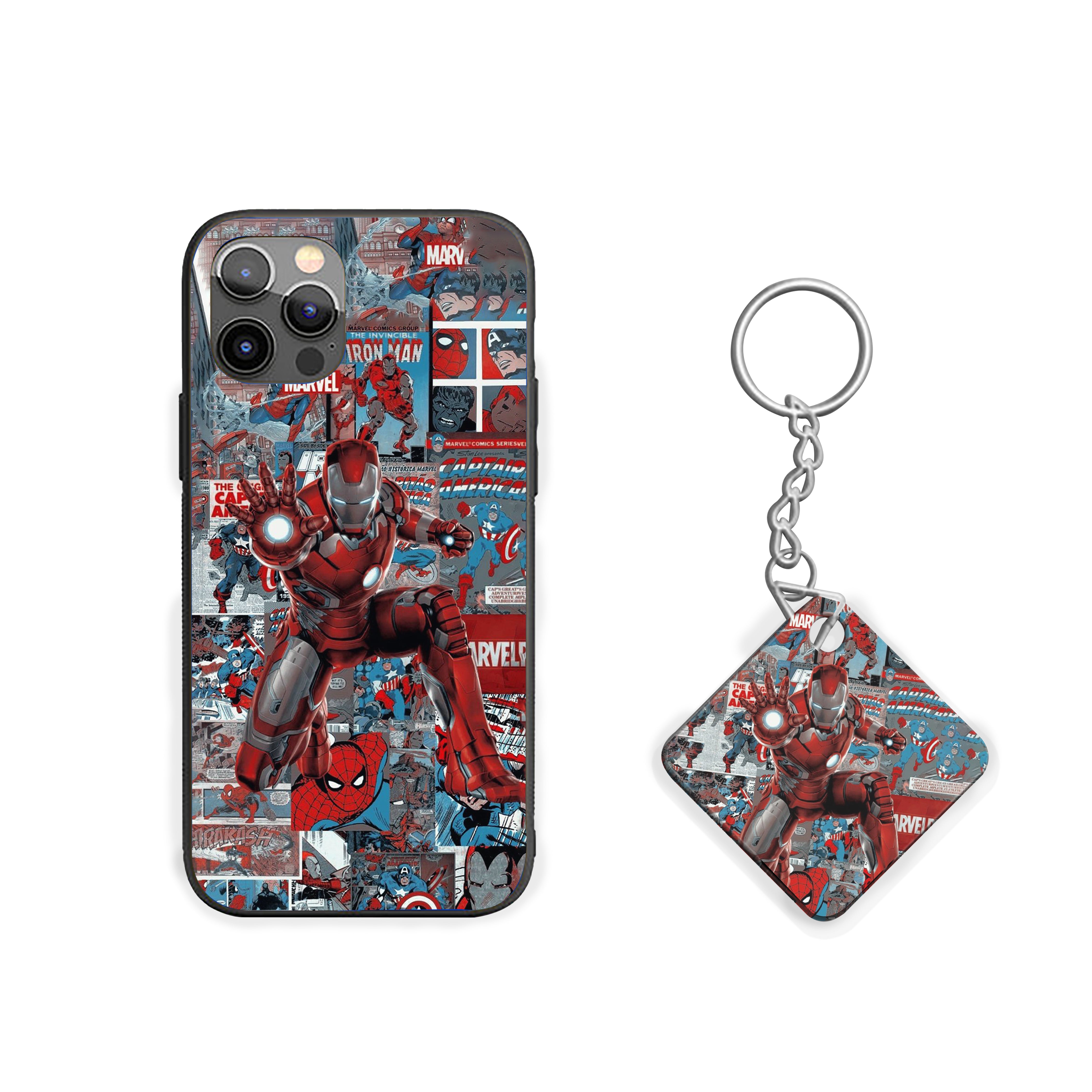 Comic Strike Iron Man Silicone Armored Phone Case