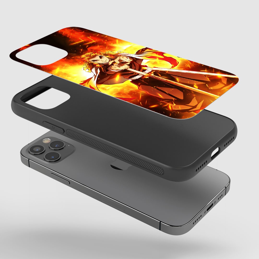 Kyojuro Flame Silicone Armored Phone Case