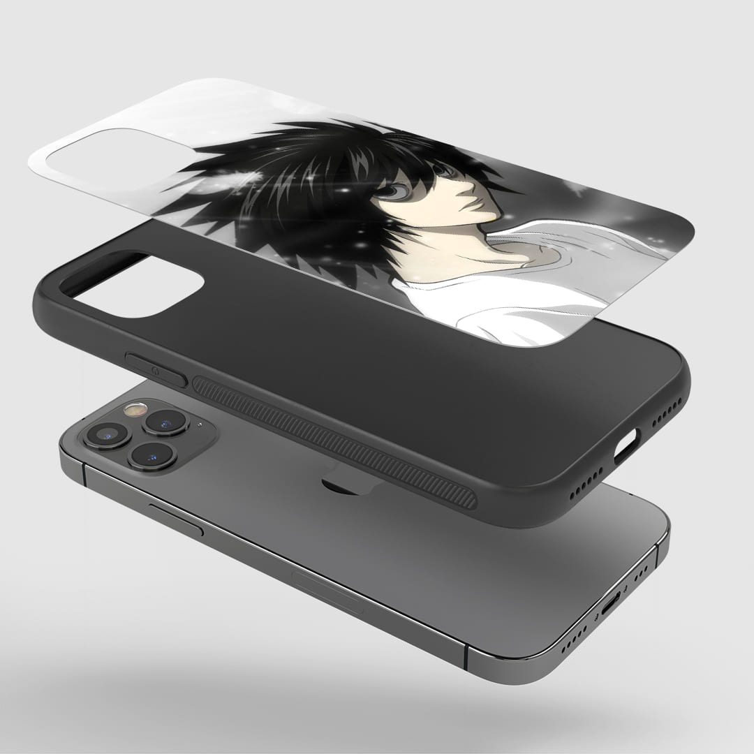 L Black & White Silicone Armored Phone Case