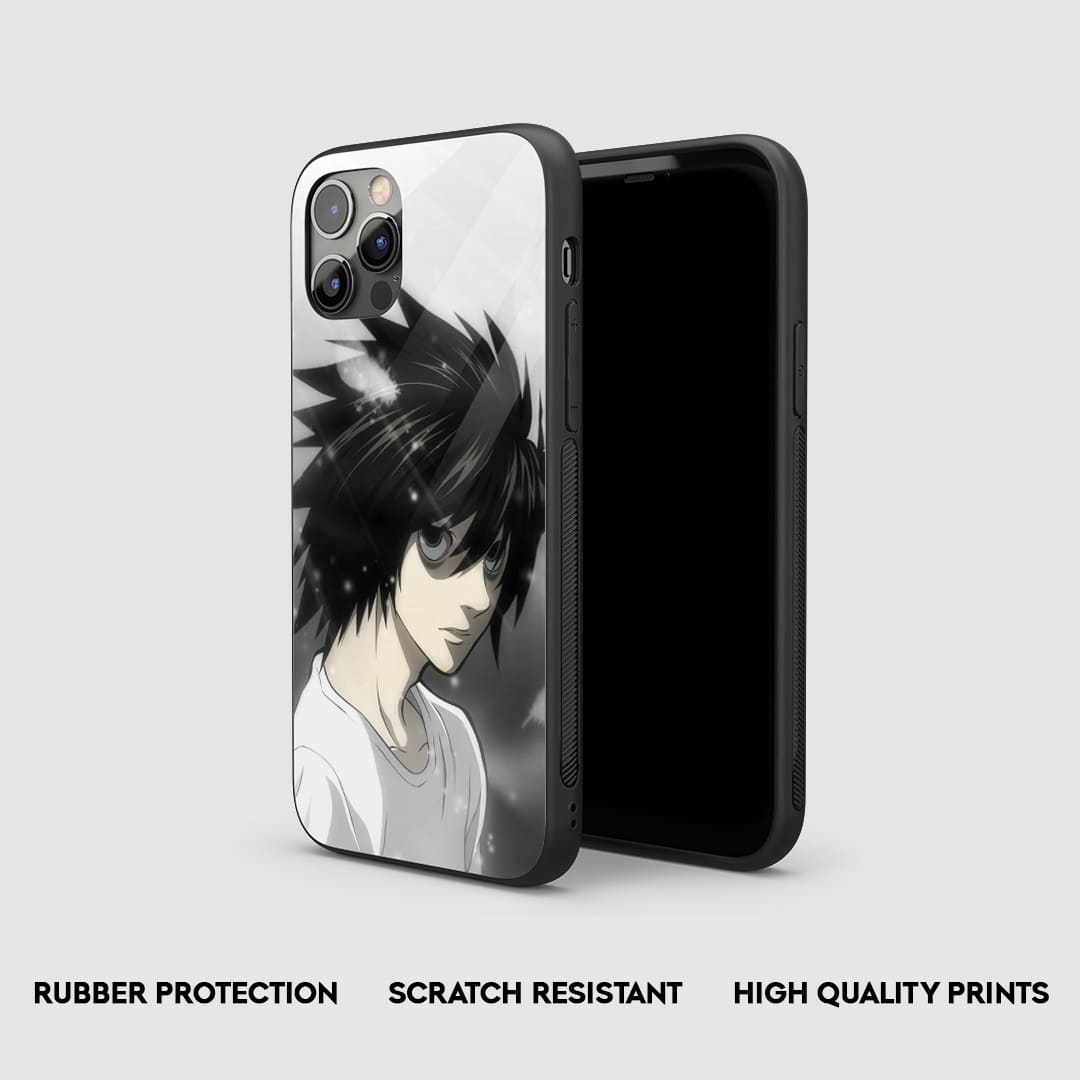 L Black & White Silicone Armored Phone Case