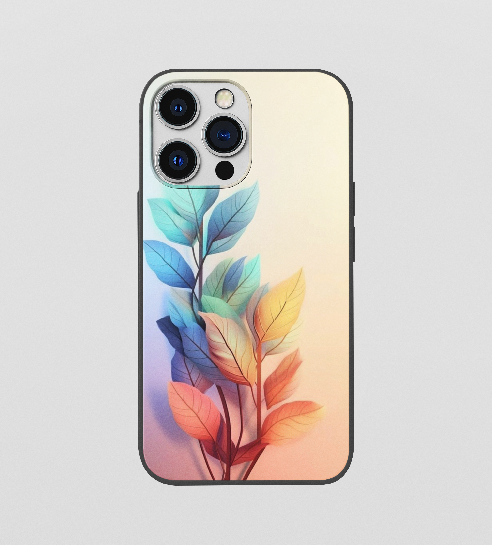 Multi Color Leaf Glossy Silicone Mobile Case