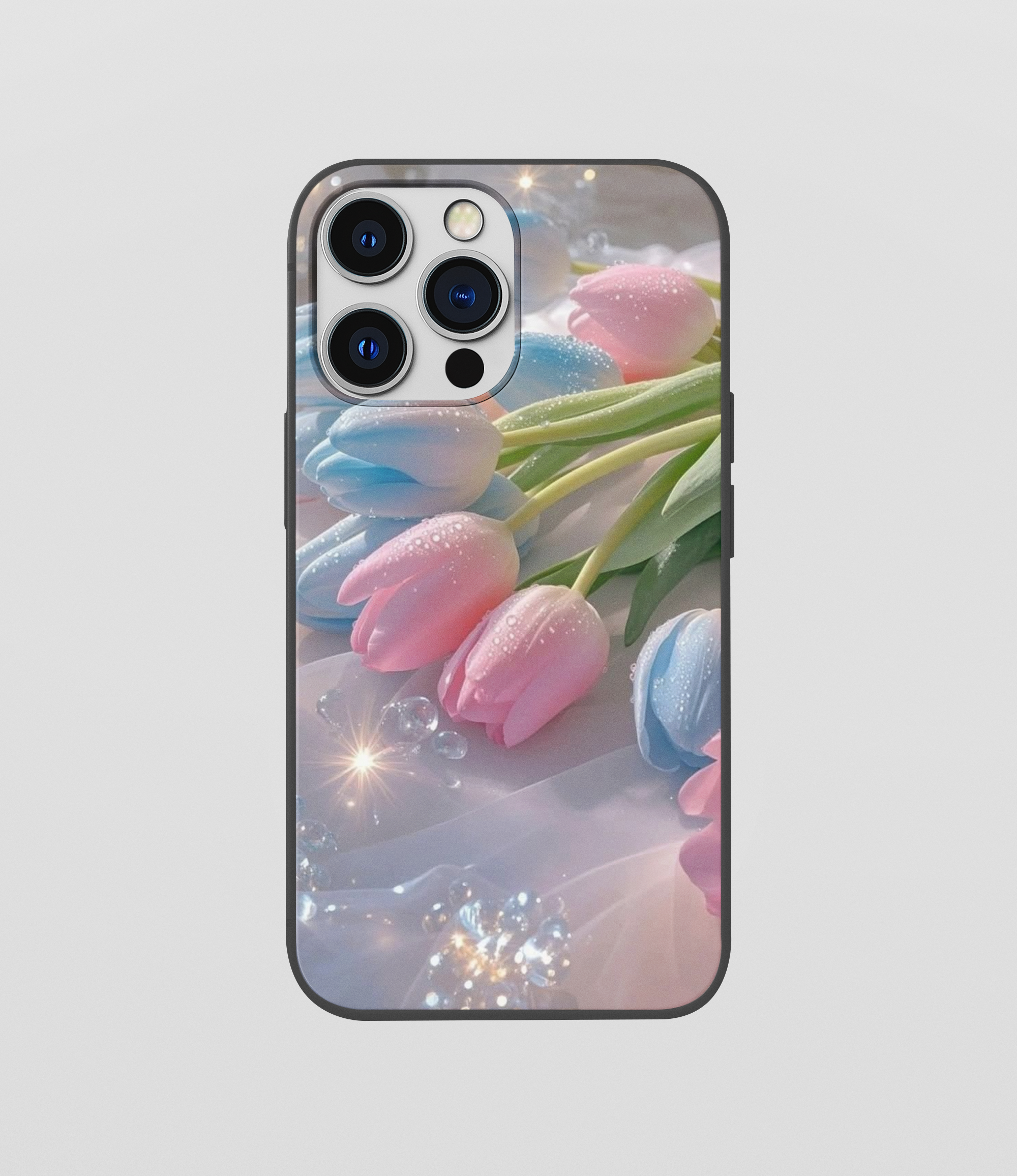 Multi Color Beautiful Tulip Glossy Silicone Mobile Case