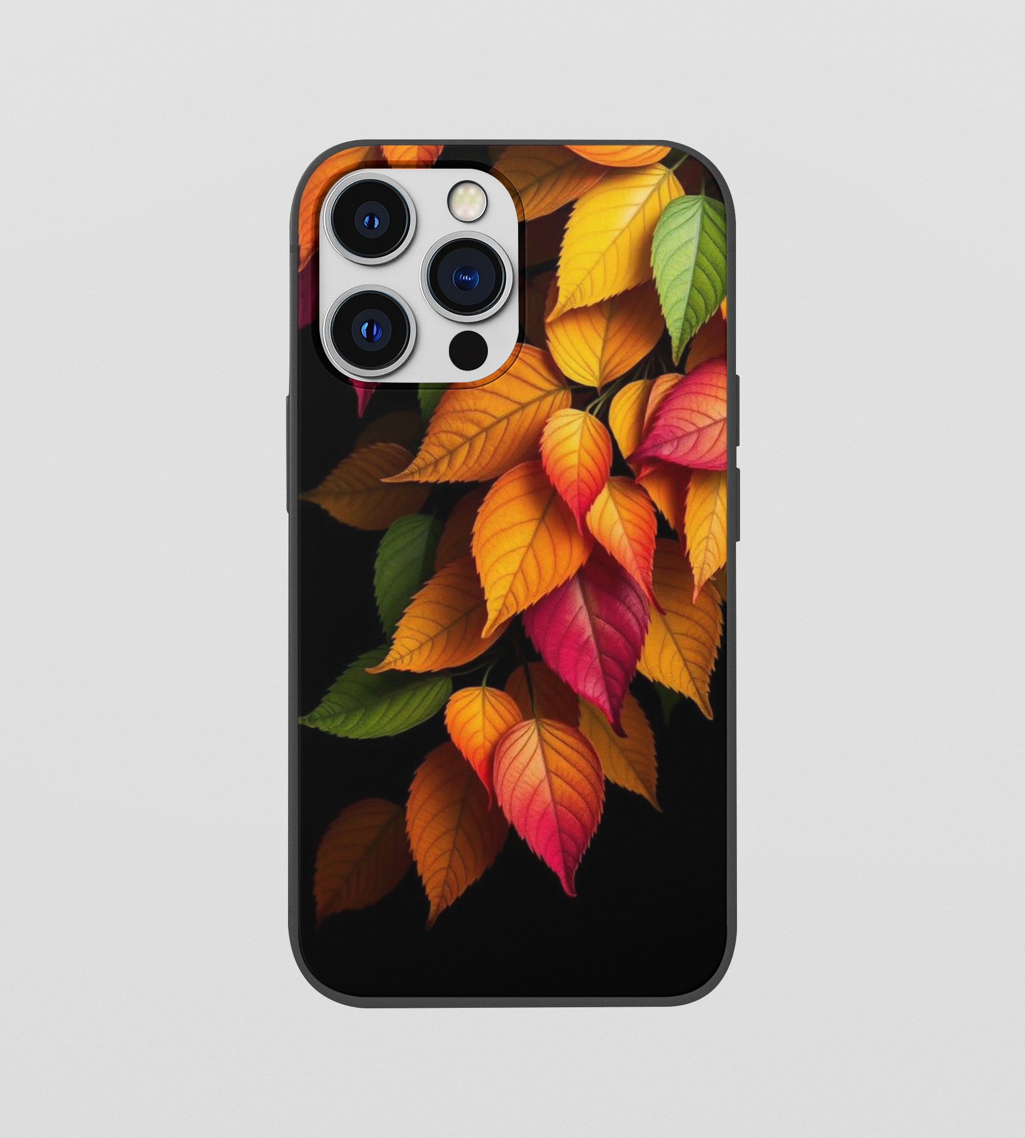 Multi Colour Leaf Glossy Silicone Mobile Case