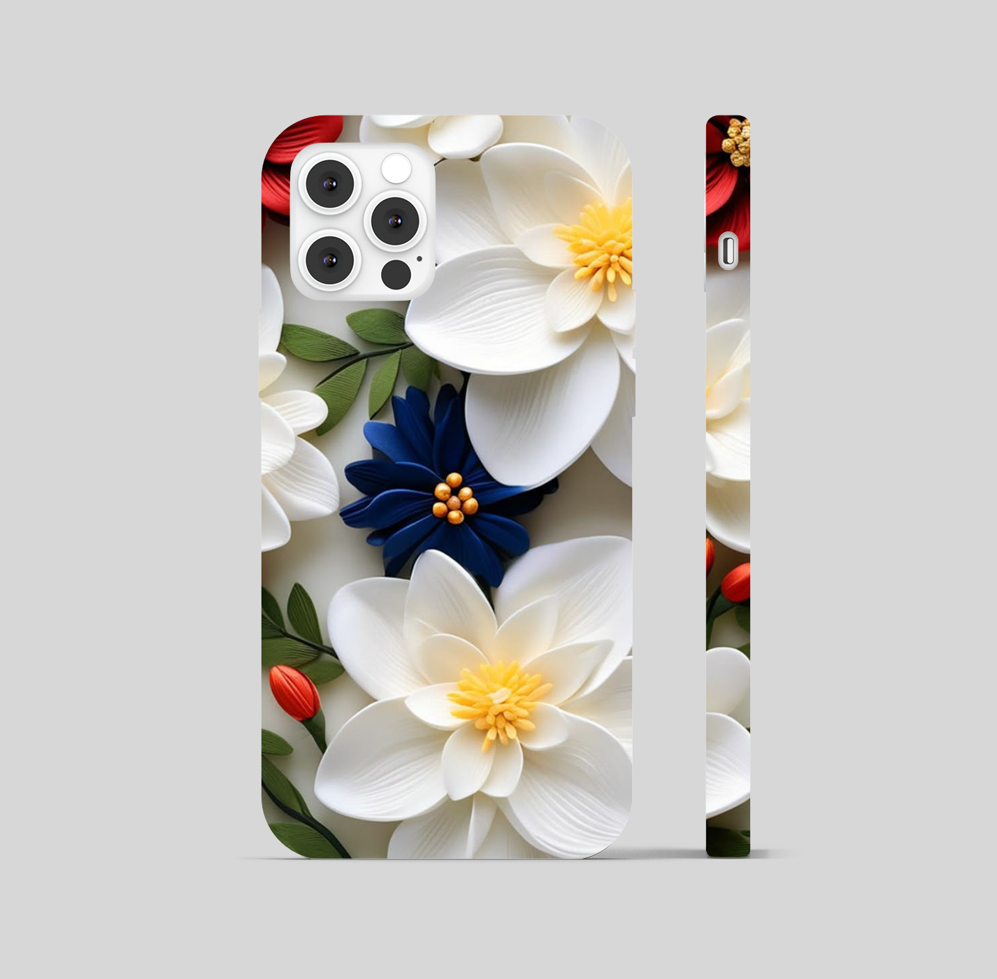 Multi Color Flower with White Phone Cover