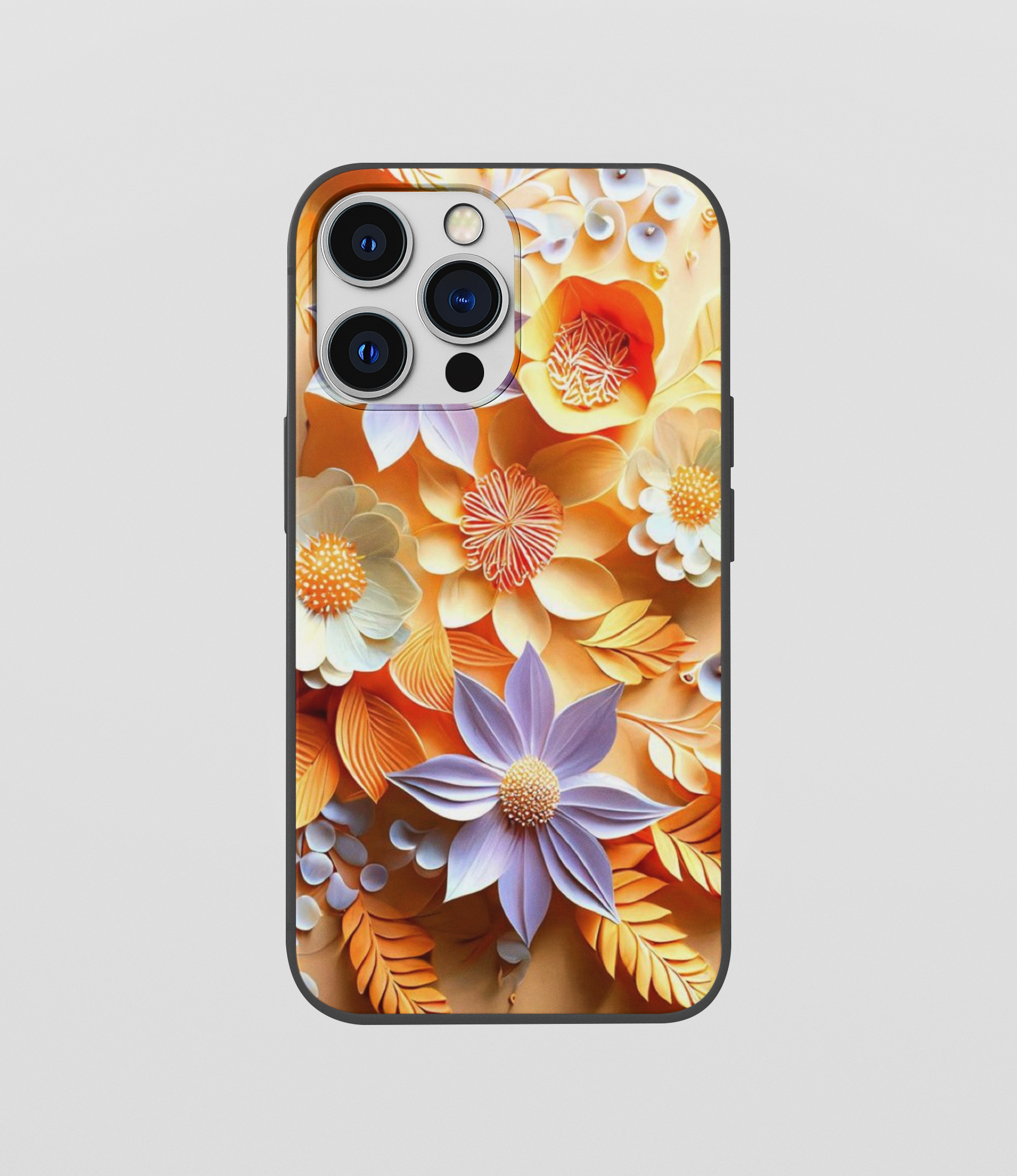 Multi Color Beautiful Flower Glossy Silicone Mobile Case