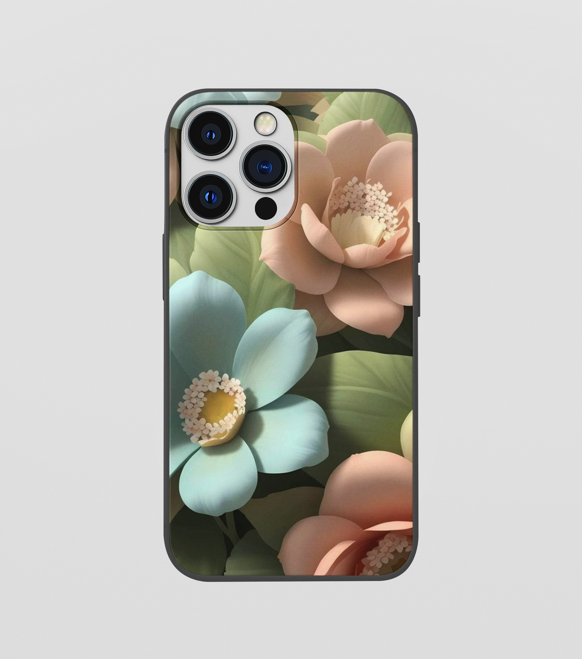 Multi Color Beautiful Flower Glossy Silicone Mobile Case