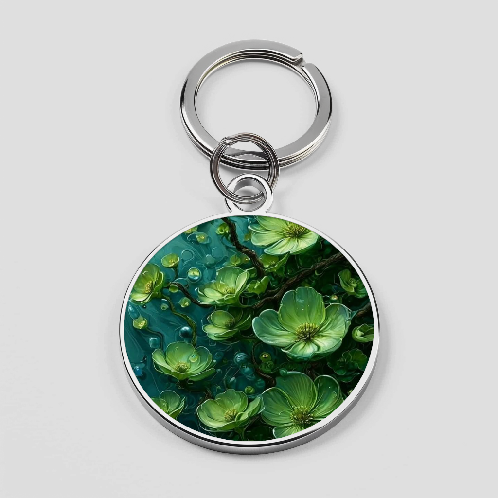 Green Color Flower Theme Phone Cover