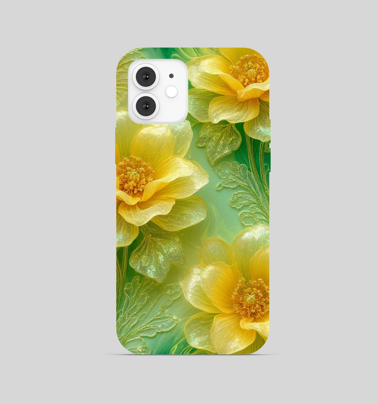Yellow Color Flower Theme Phone Cover