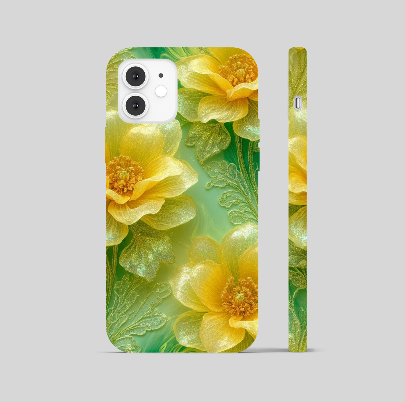 Yellow Color Flower Theme Phone Cover