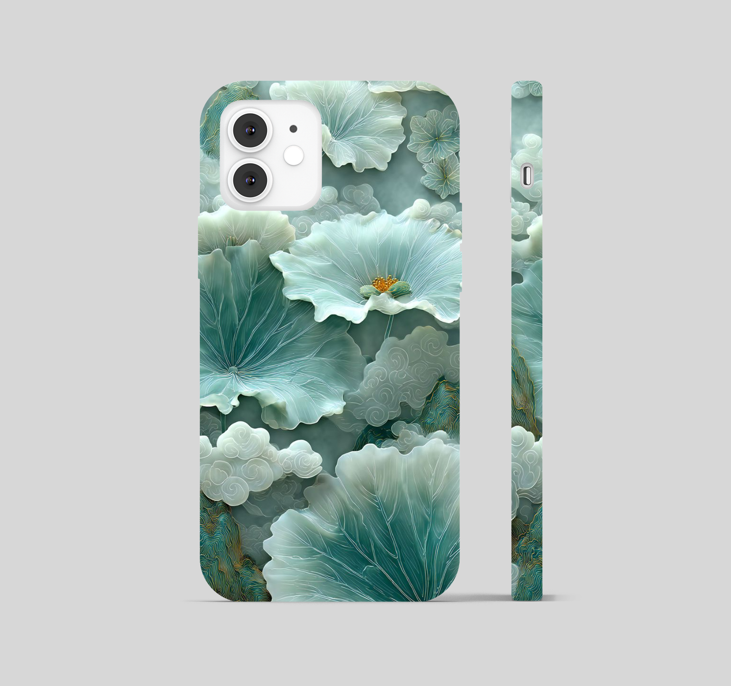 White Lotus Flowers Theme Phone Cover