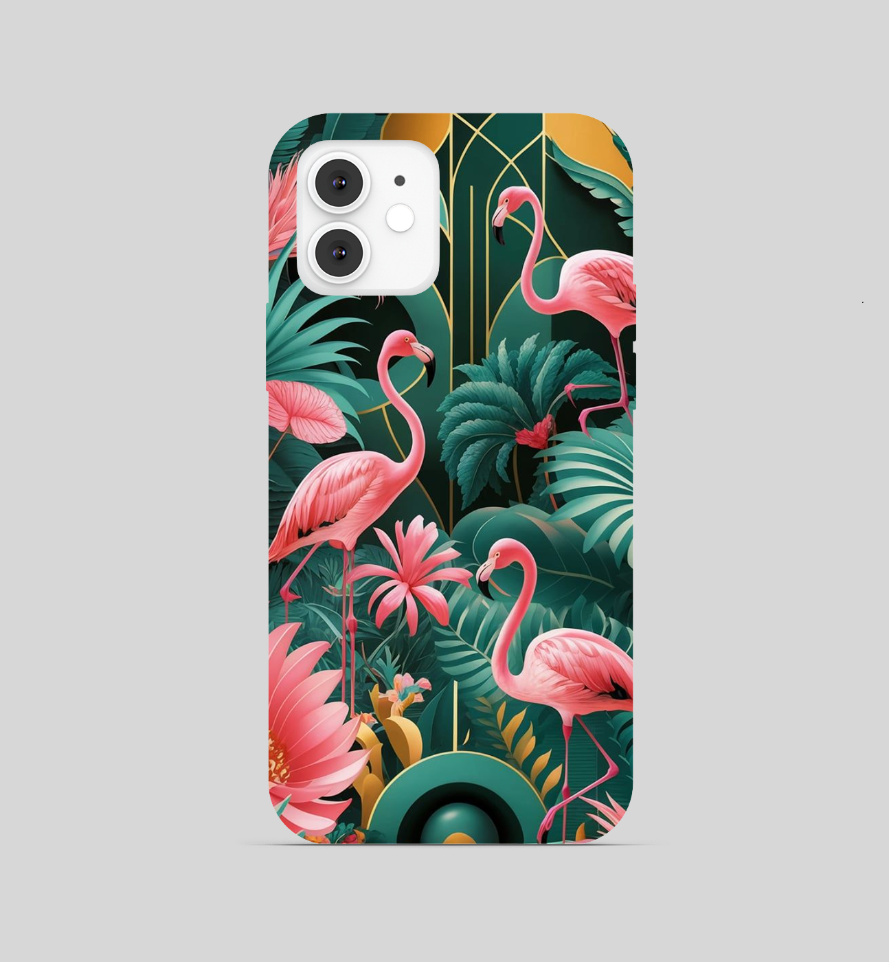 Multi Color Flower With Pink Swans Phone Cover