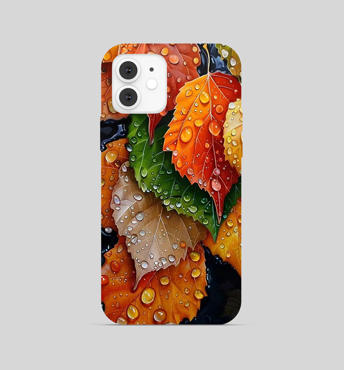Multicolour Leaf With Water Drop Phone Cover