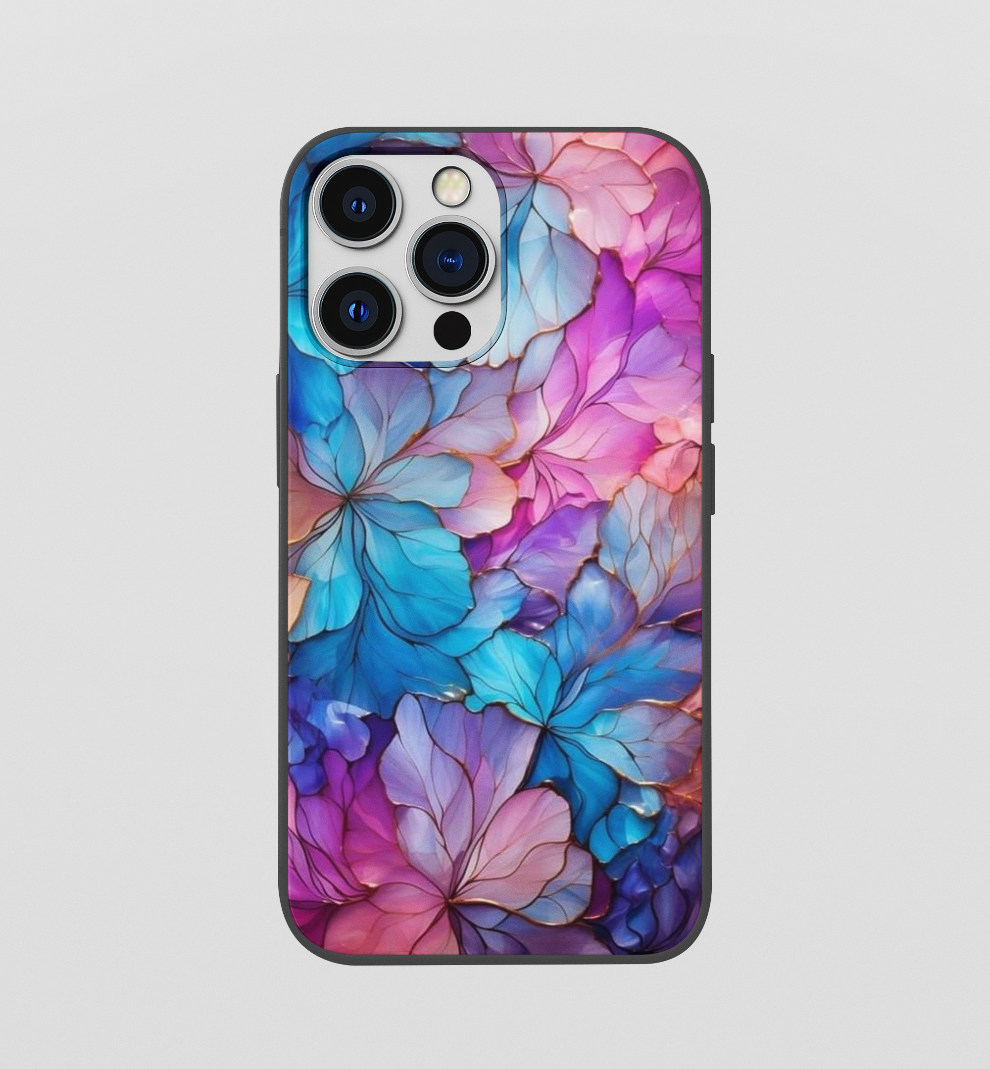 Multi Colour Leaf Glossy Silicone Mobile Case