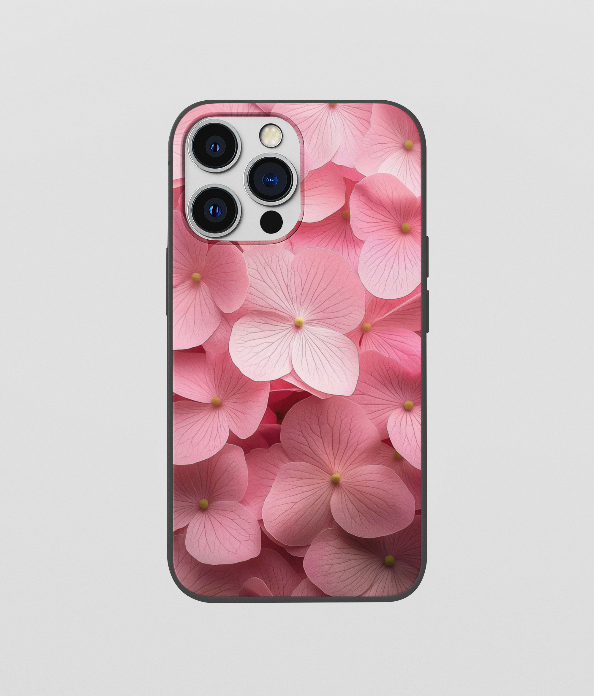 Multi Pink Flower Beautiful Leaf Glossy Silicone Mobile Case