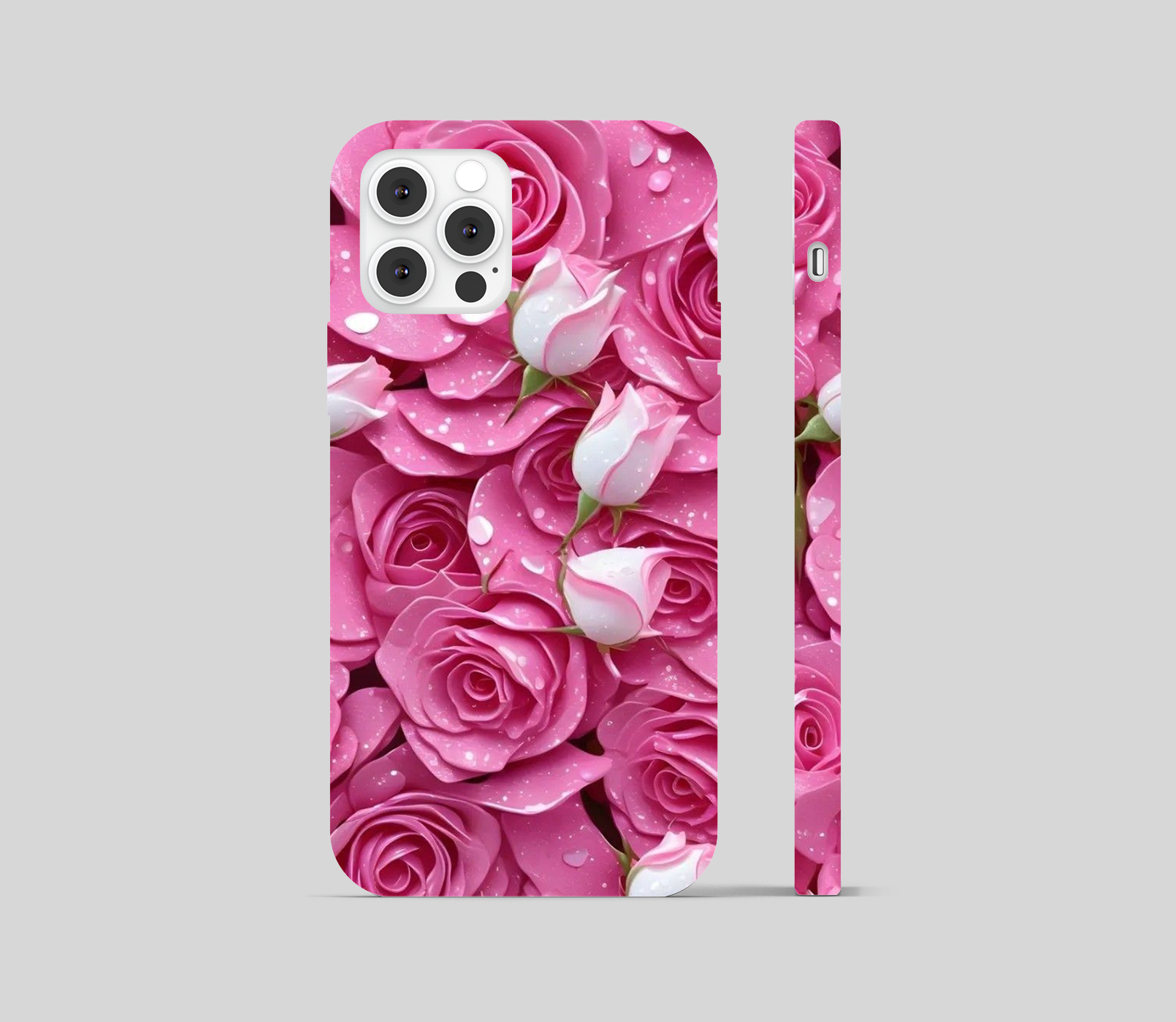 Multi Pink White Rose Flower Phone Cover