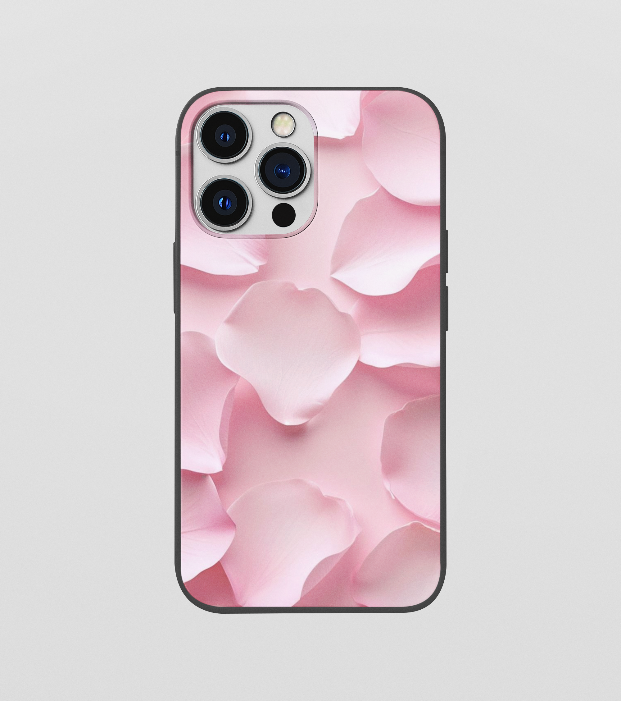 Multi Pink Rose Leaf Glossy Silicone Mobile Case