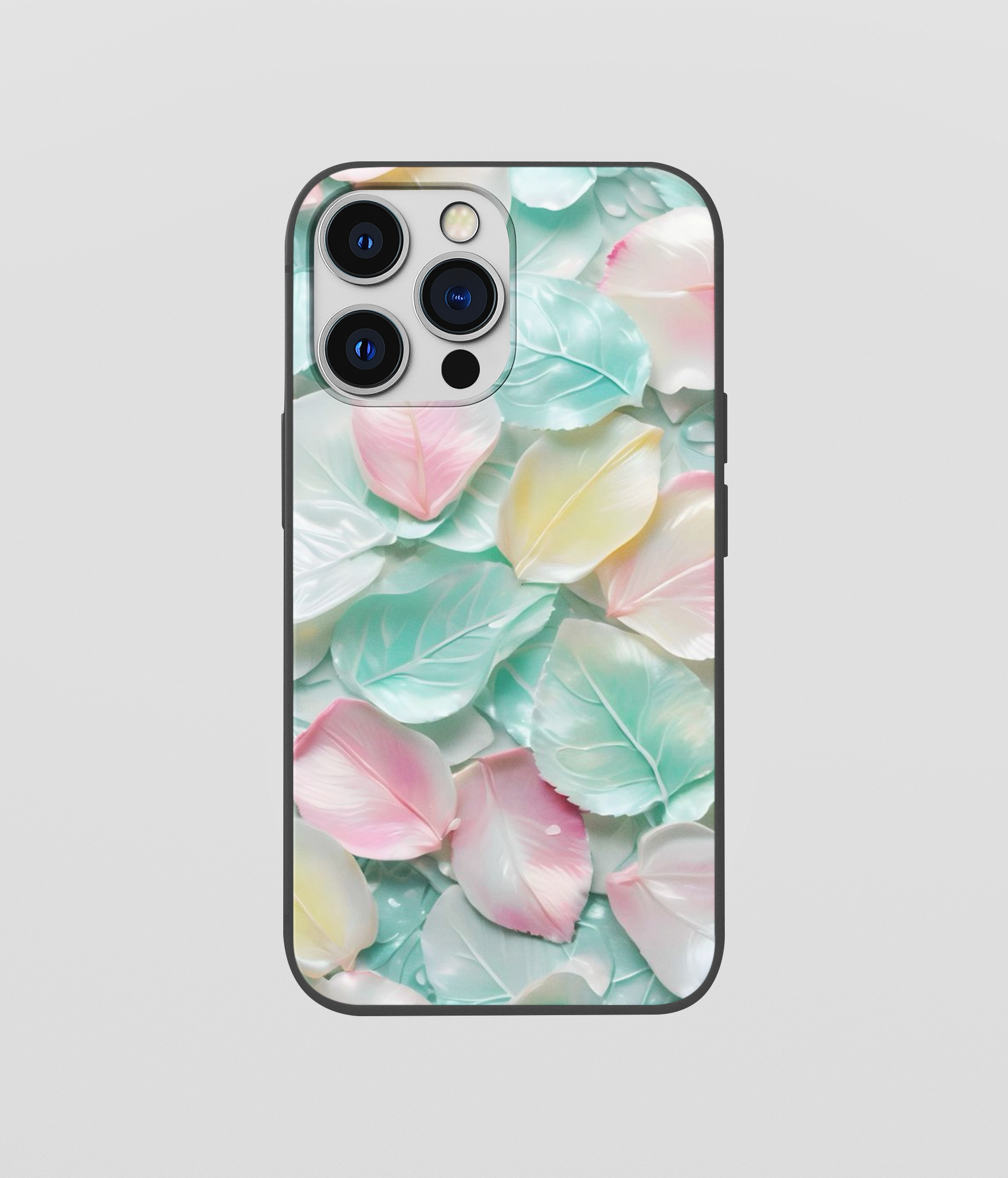 Multi Color Flower Leaf Glossy Silicone Mobile Case