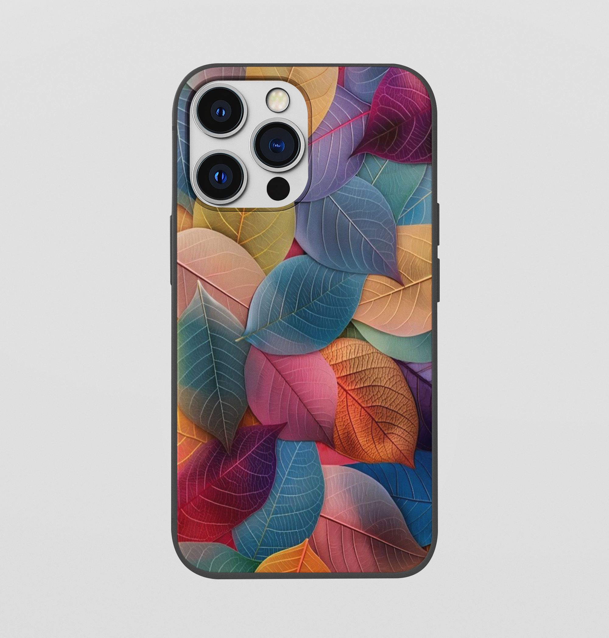 Multi Colour Leaf Glossy Silicone Mobile Case