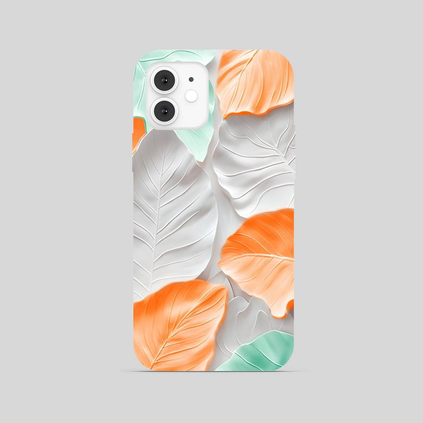 Multi Colour White Orange Leaf Phone Cover