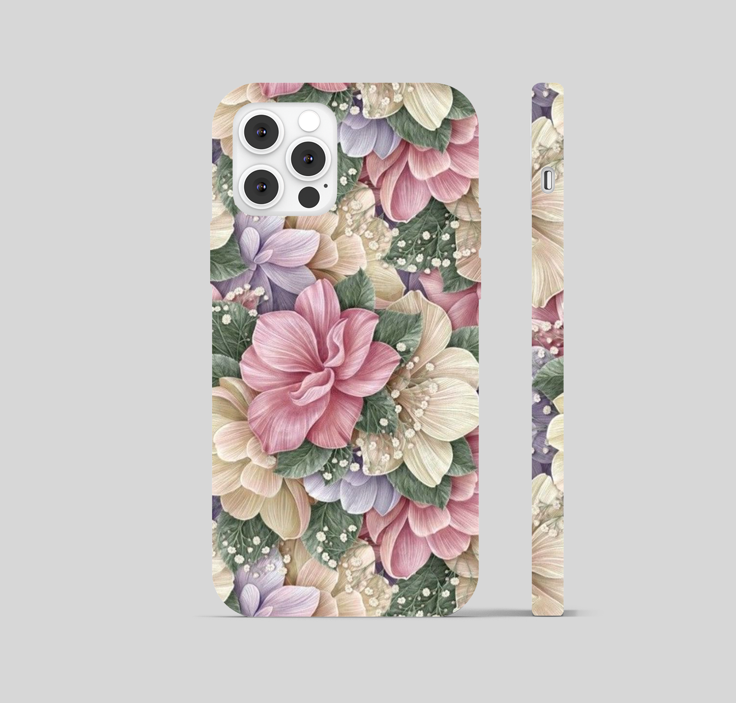 Multi Colour Pink and Purple Floral Phone Cover