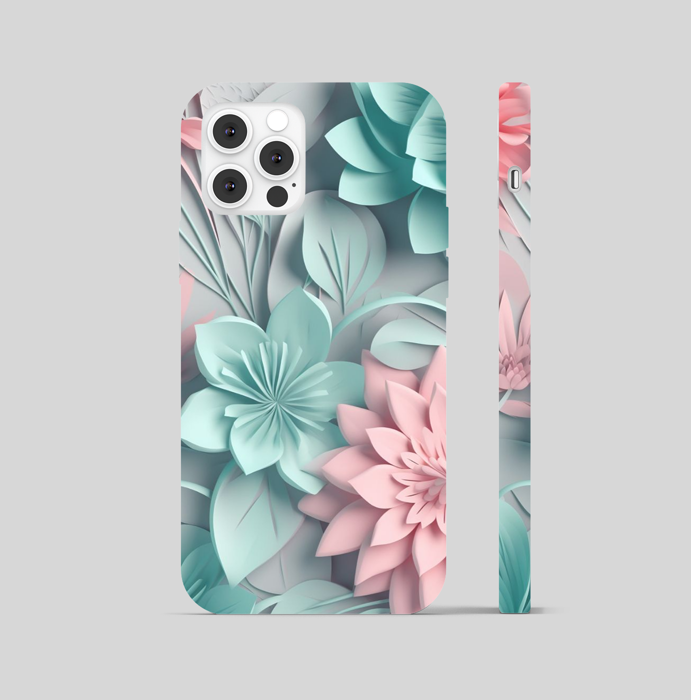 Multi Depicts Colored Flowers and Leaf Phone Cover