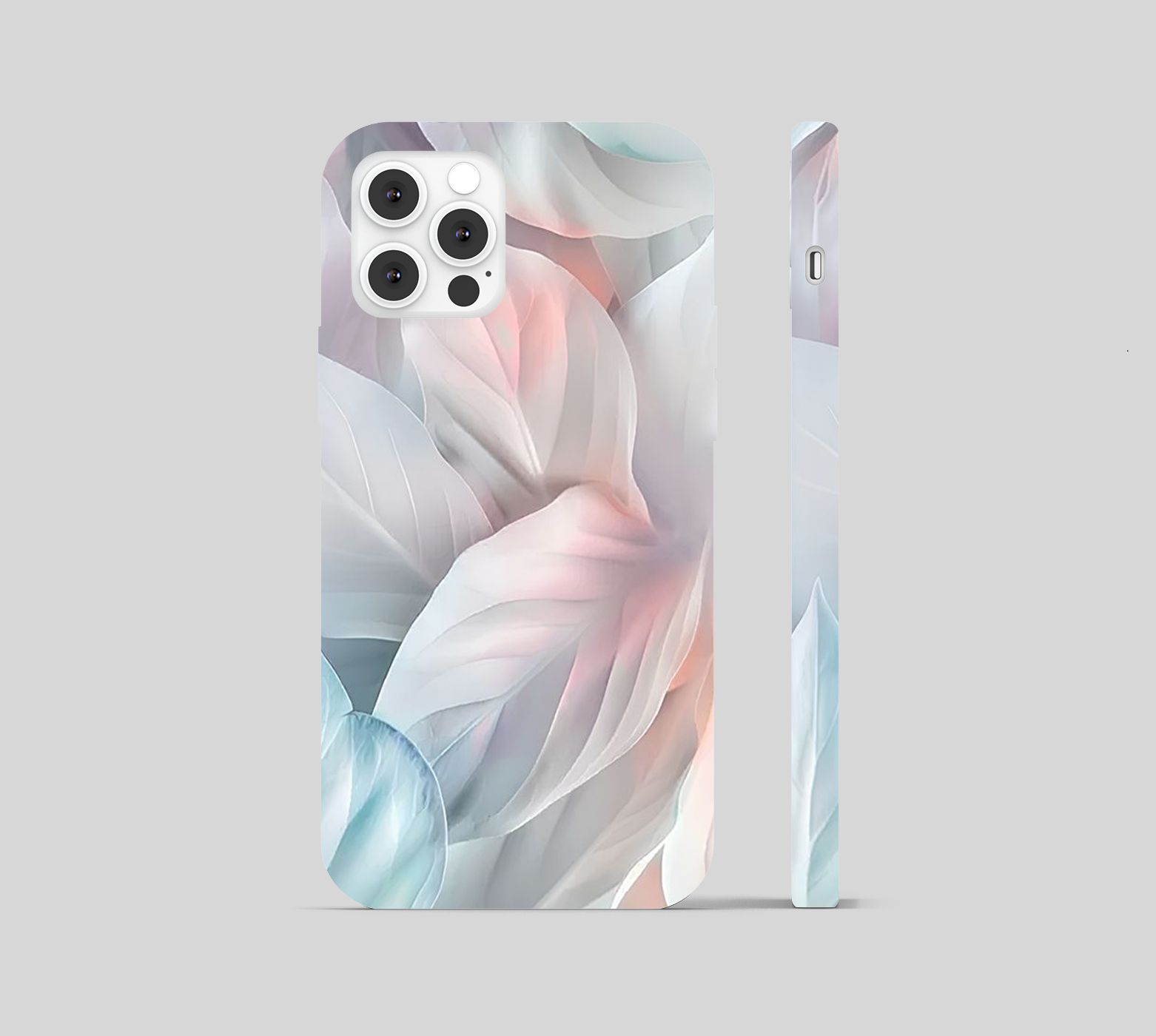 Multi Color White Leaf Theme Phone Cover