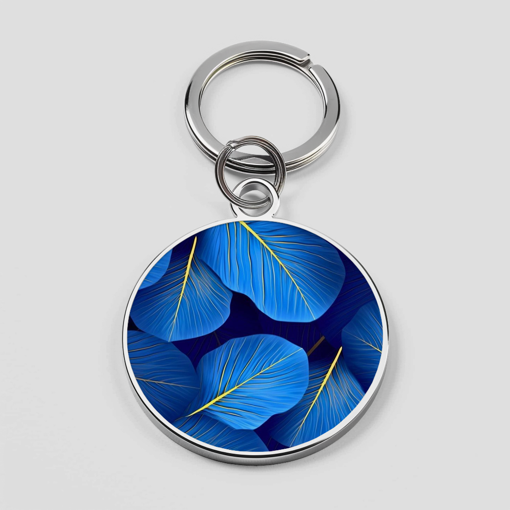 Multi Blue Leaf Glossy Silicone Mobile Case