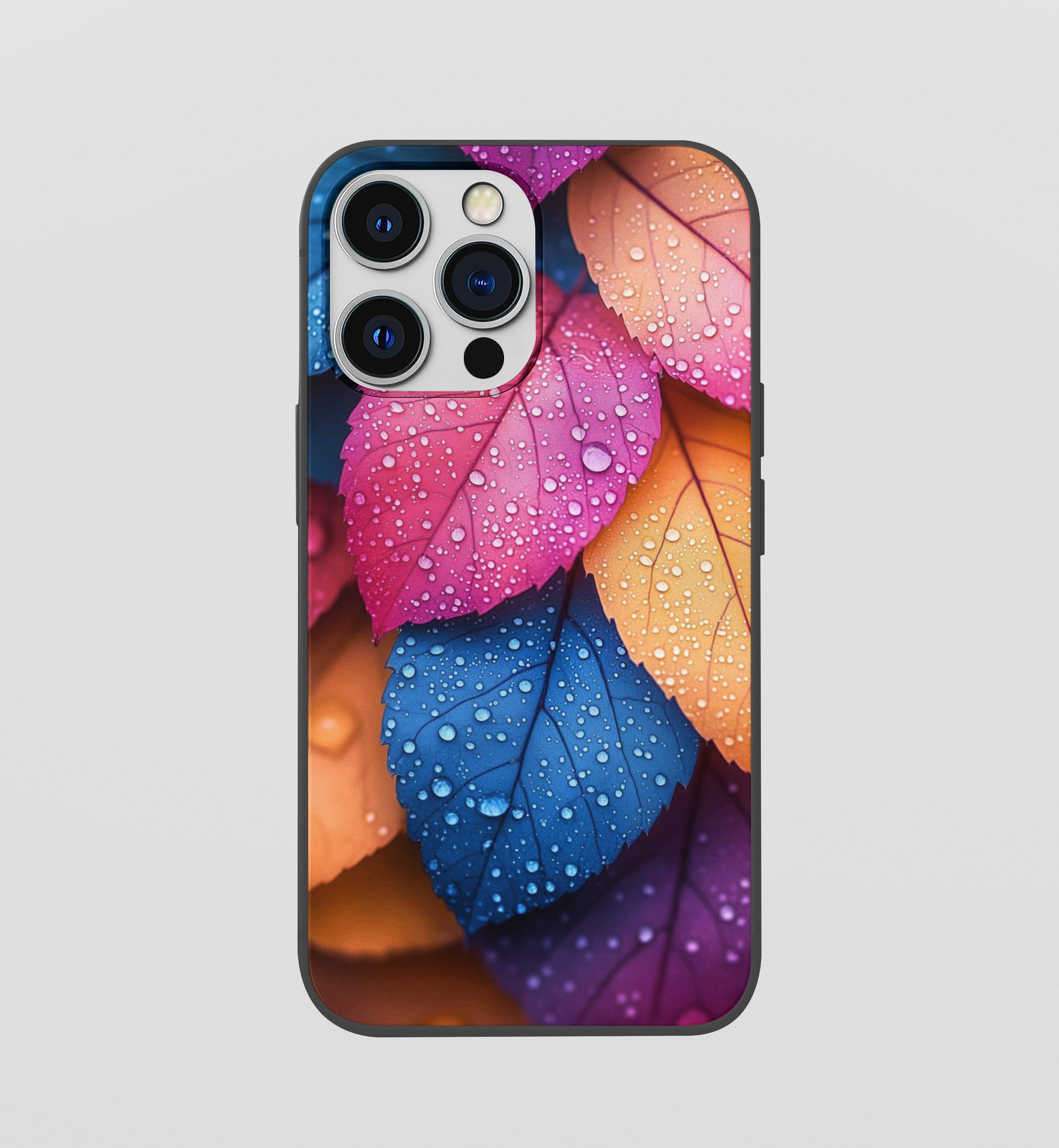 Multi Color Leaf Glossy Silicone Mobile Case
