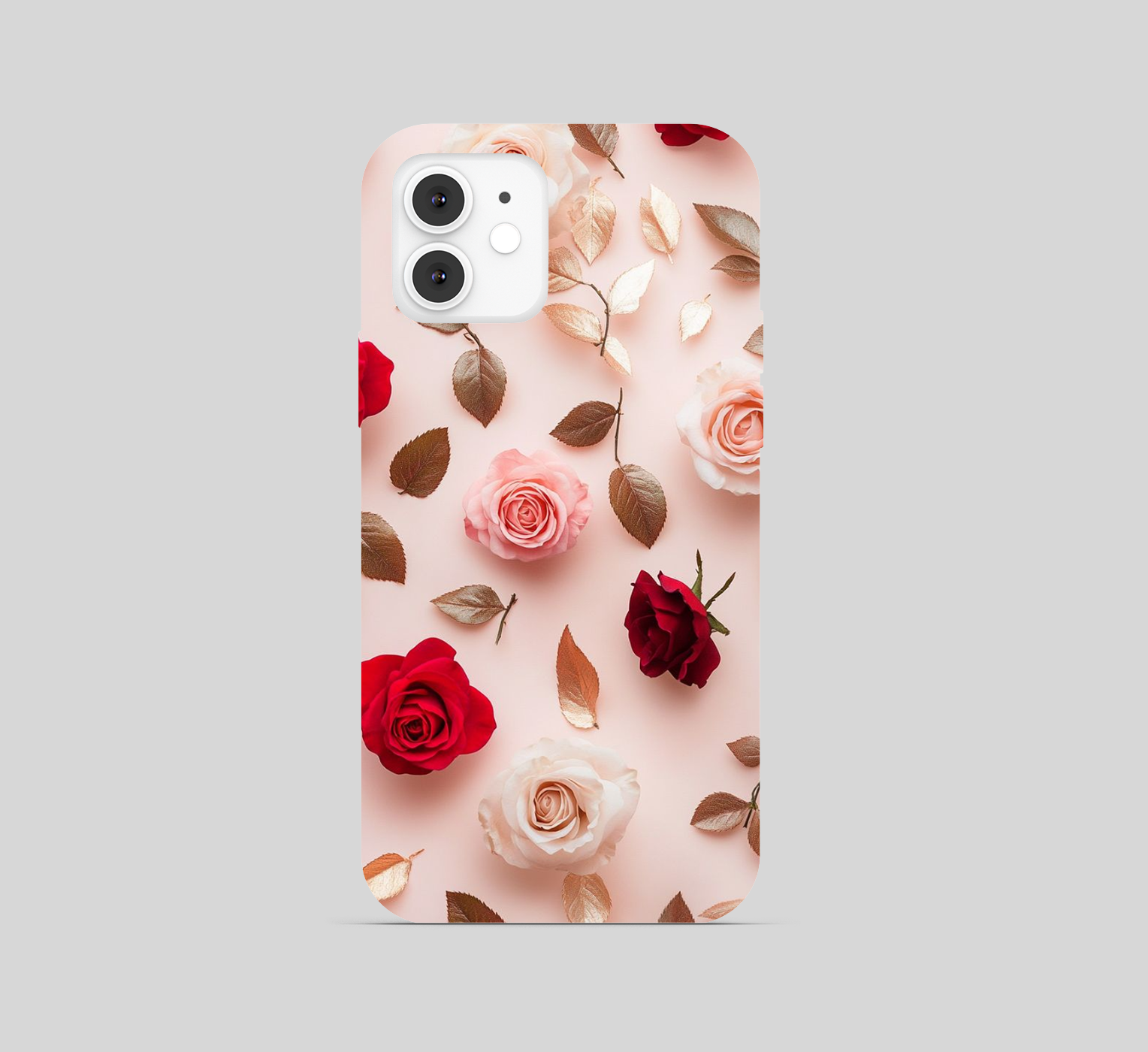 Multi Colored Rose With Pink Background Theme Phone Cover