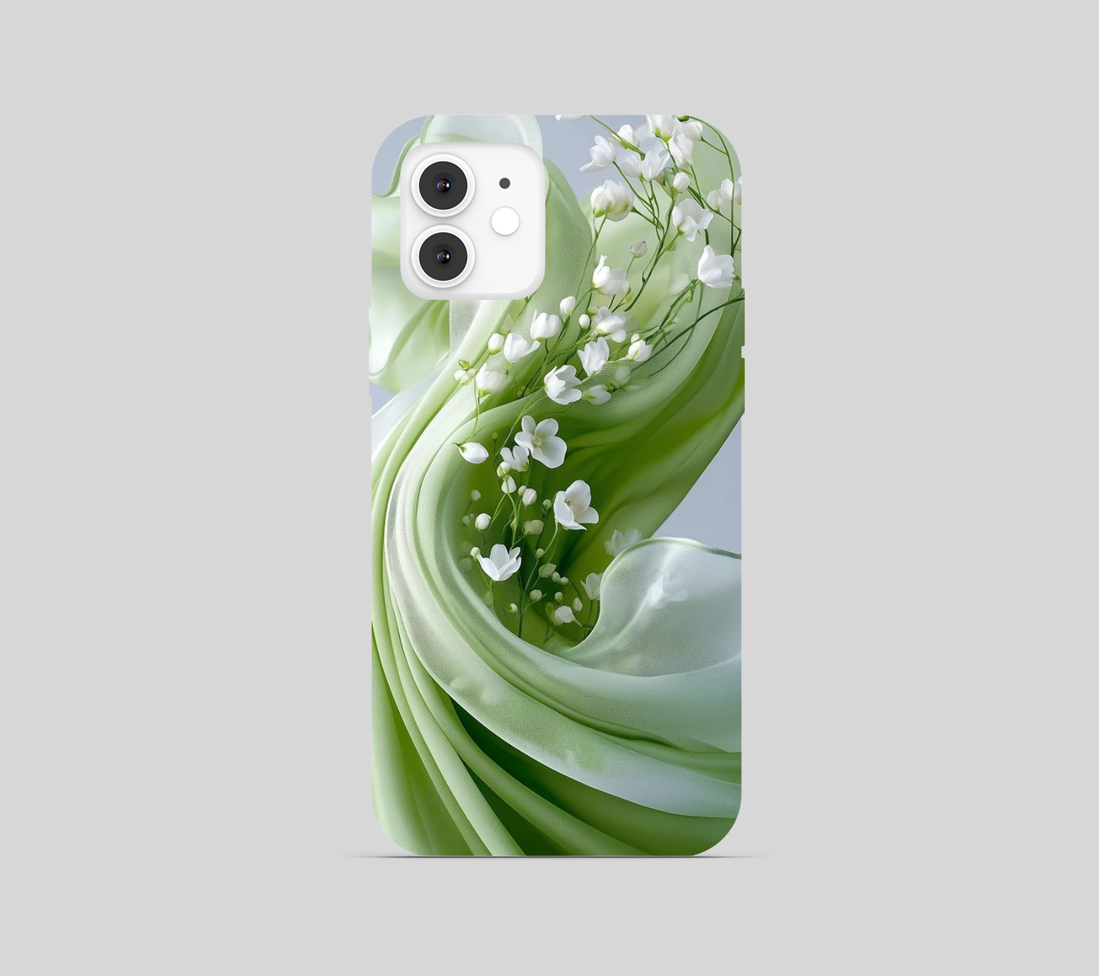 Multi White Flower Green Theme Phone Cover