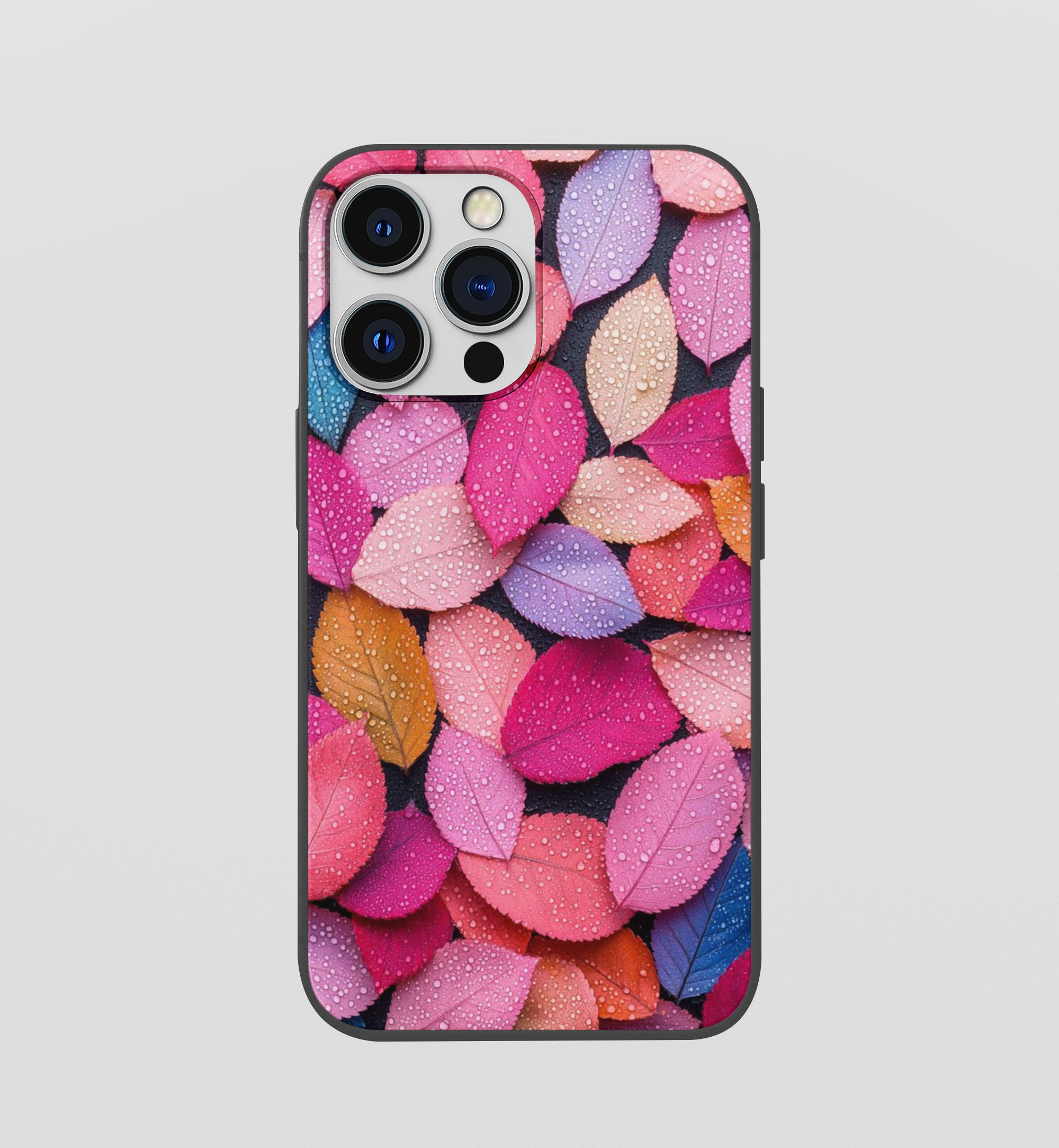 Multi Color Leaf Glossy Silicone Mobile Case