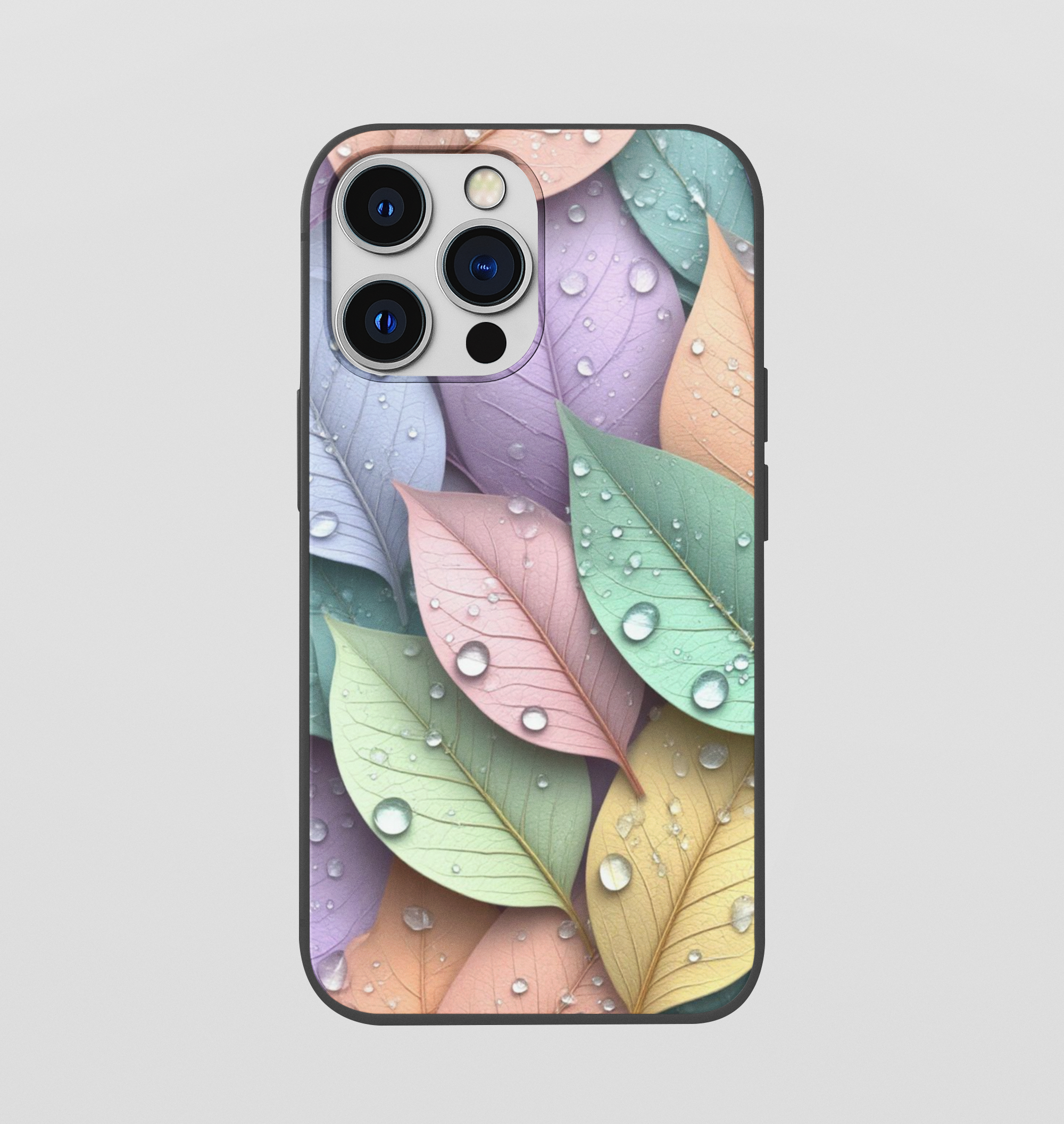 Multi Color Leaf Glossy Silicone Mobile Case
