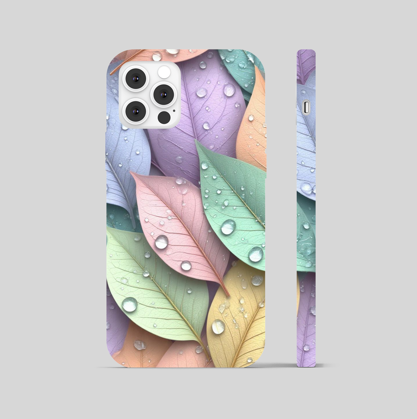 Multi Colours Water Drop Large Leaf Phone Cover