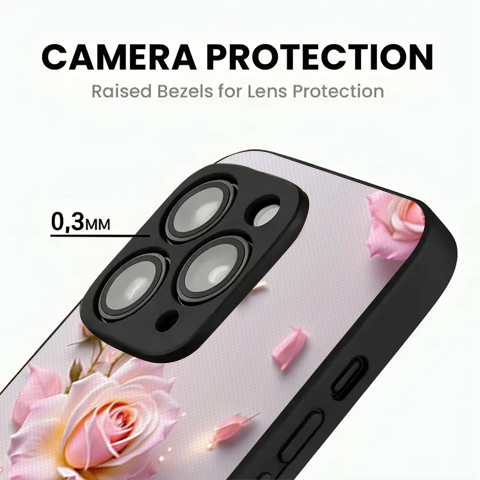 Light Pink Rose Flower with Golden Shine Phone Cover