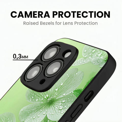 Multi Flower Green Theme With Water Drops Phone Cover