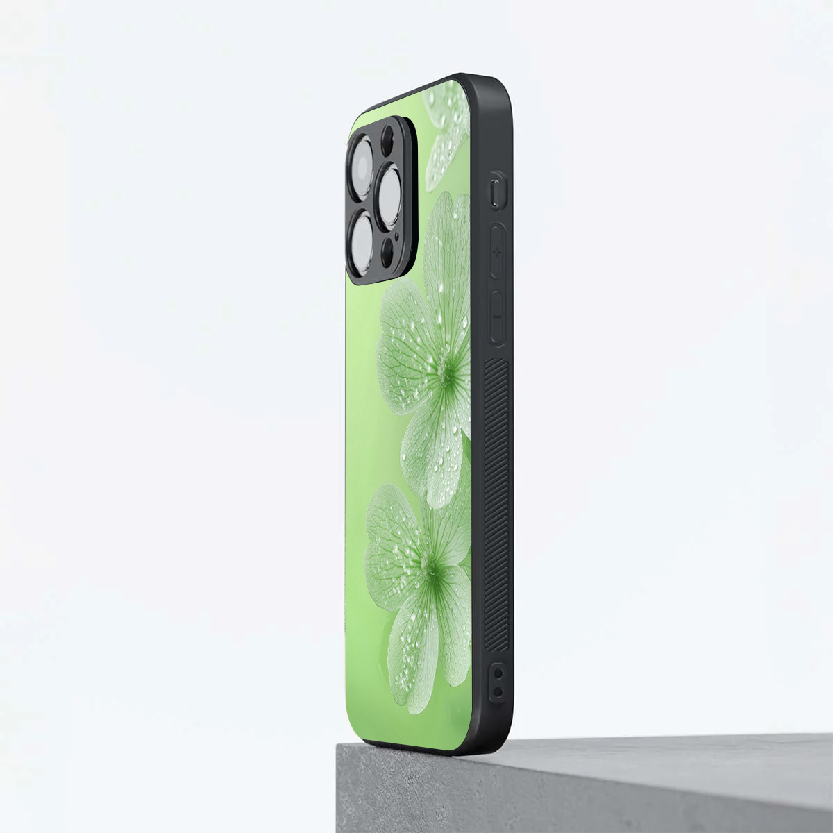 Multi Flower Green Theme With Water Drops Phone Cover