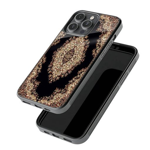 Black Persian Rug Pattern Mobile Cover