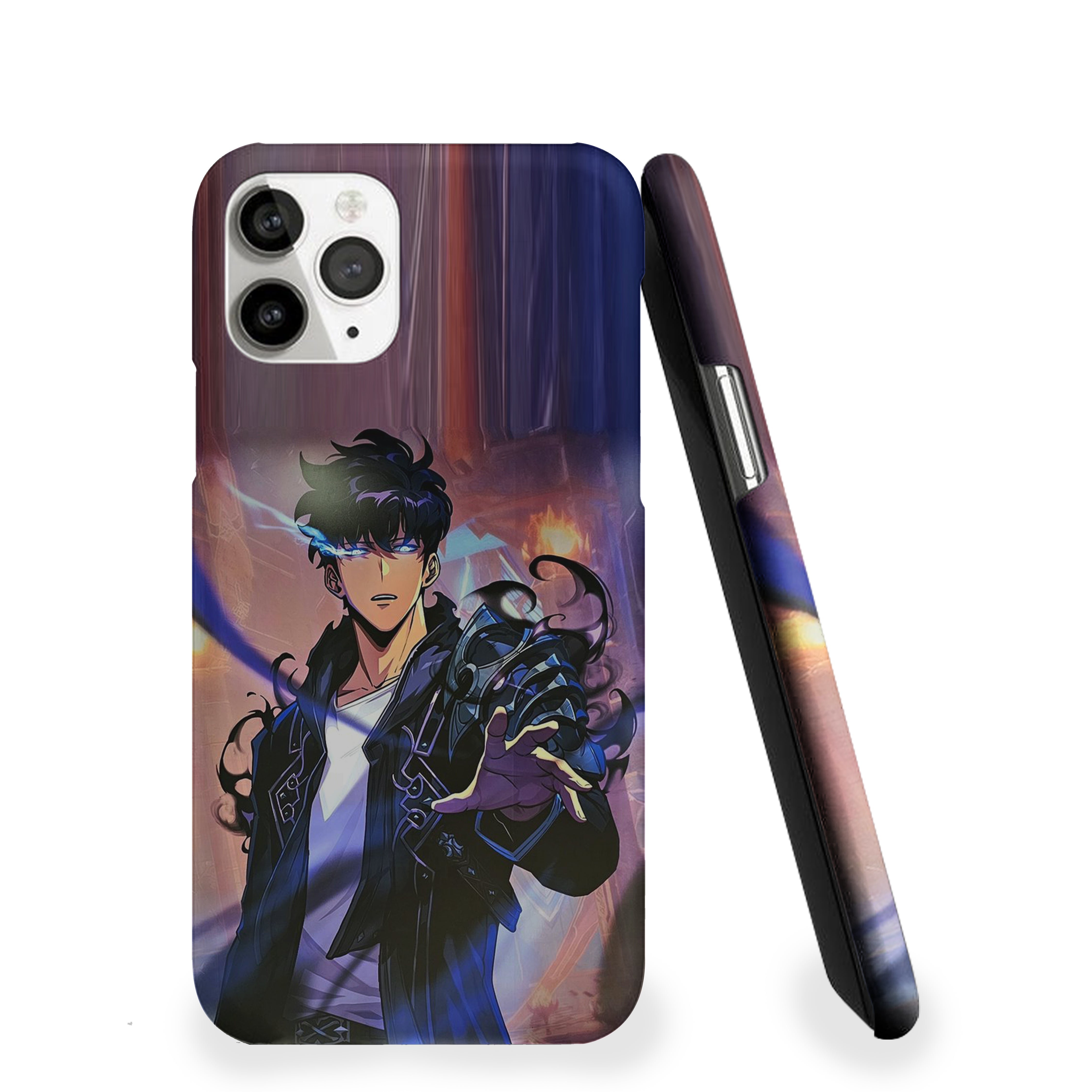 Solo Leveling glowing a vibrant blue Phone Cover