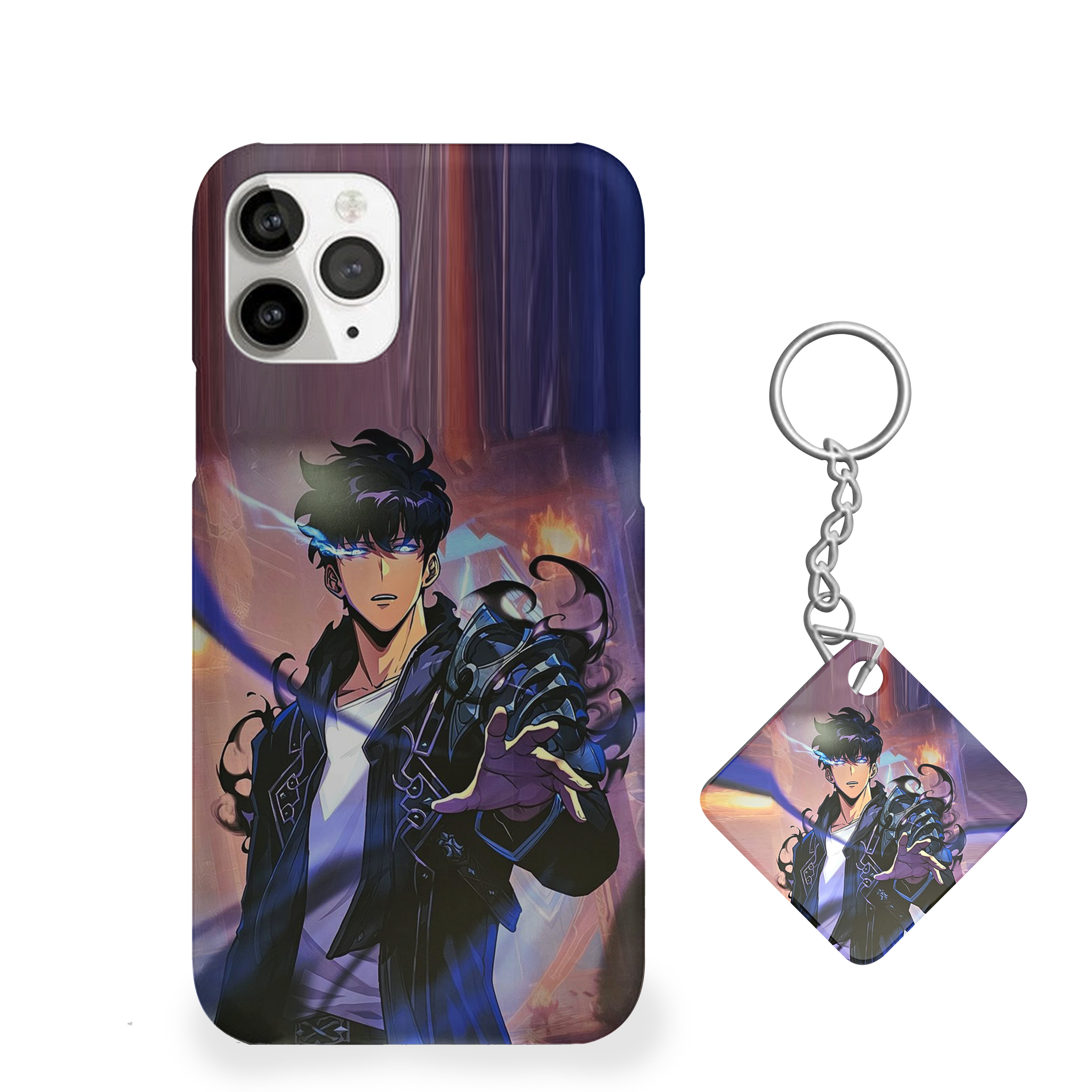 Solo Leveling glowing a vibrant blue Phone Cover