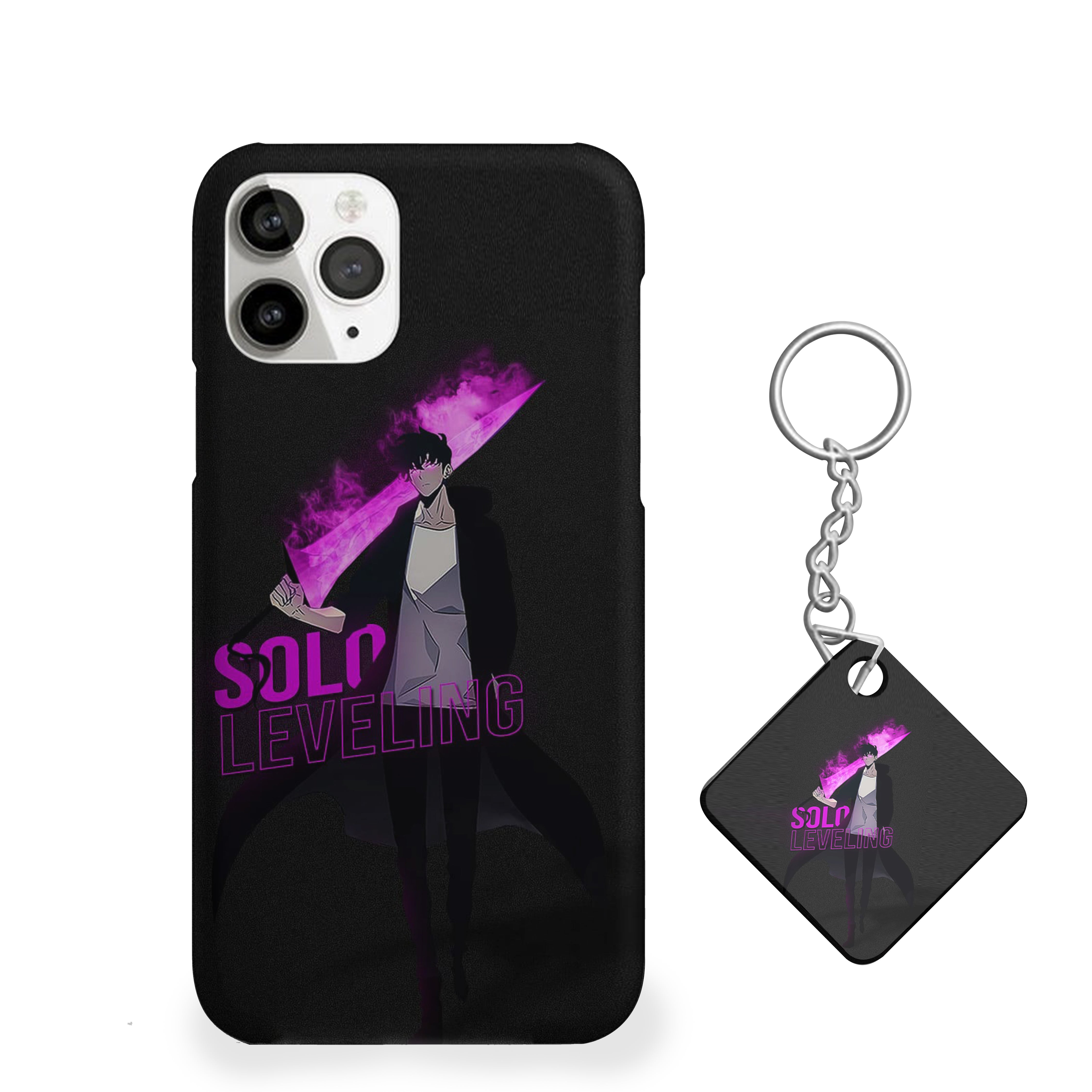 Solo Leveling with a glowing, magenta-purple sword Phone Cover