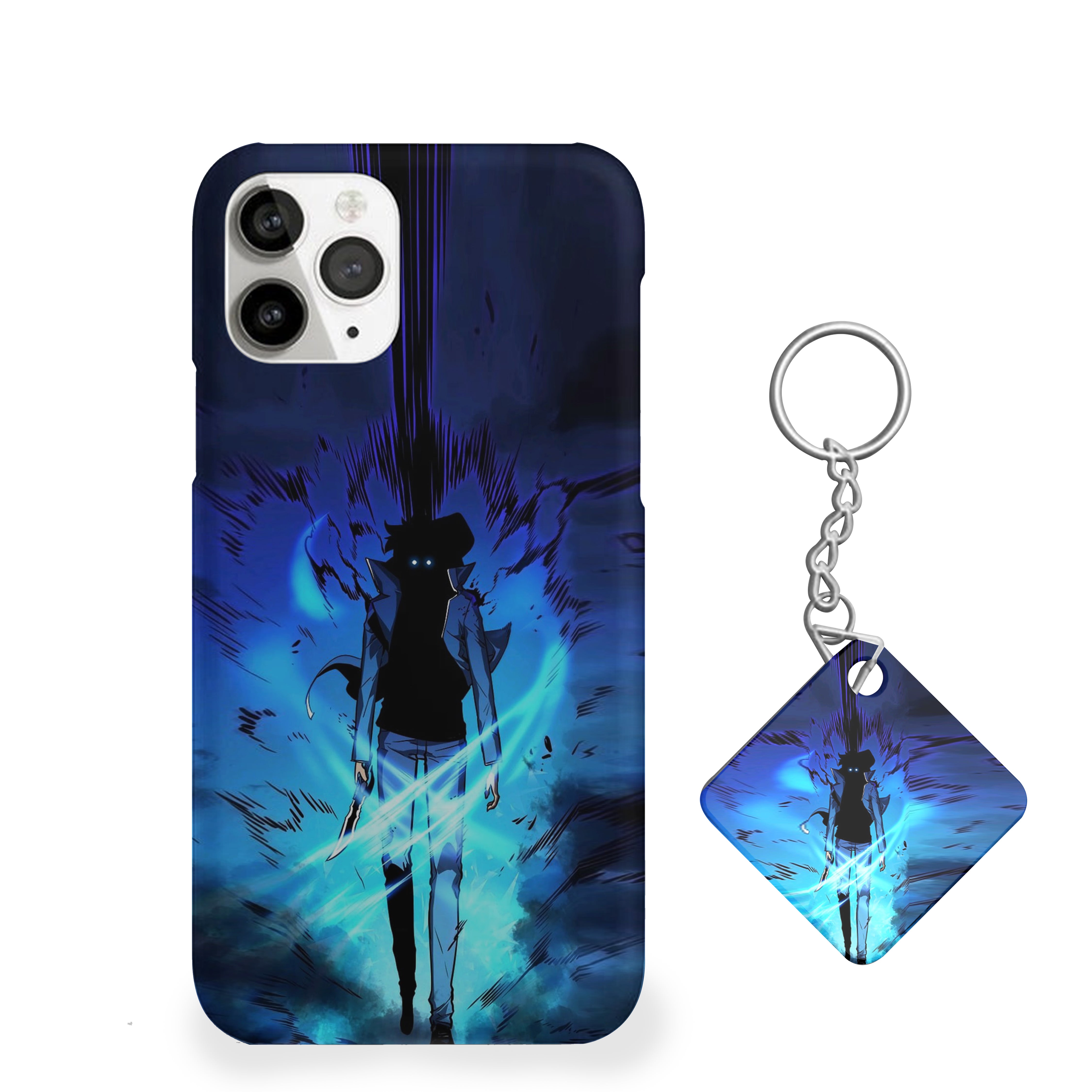 Solo Leveling with glowing blue eyes Phone Cover