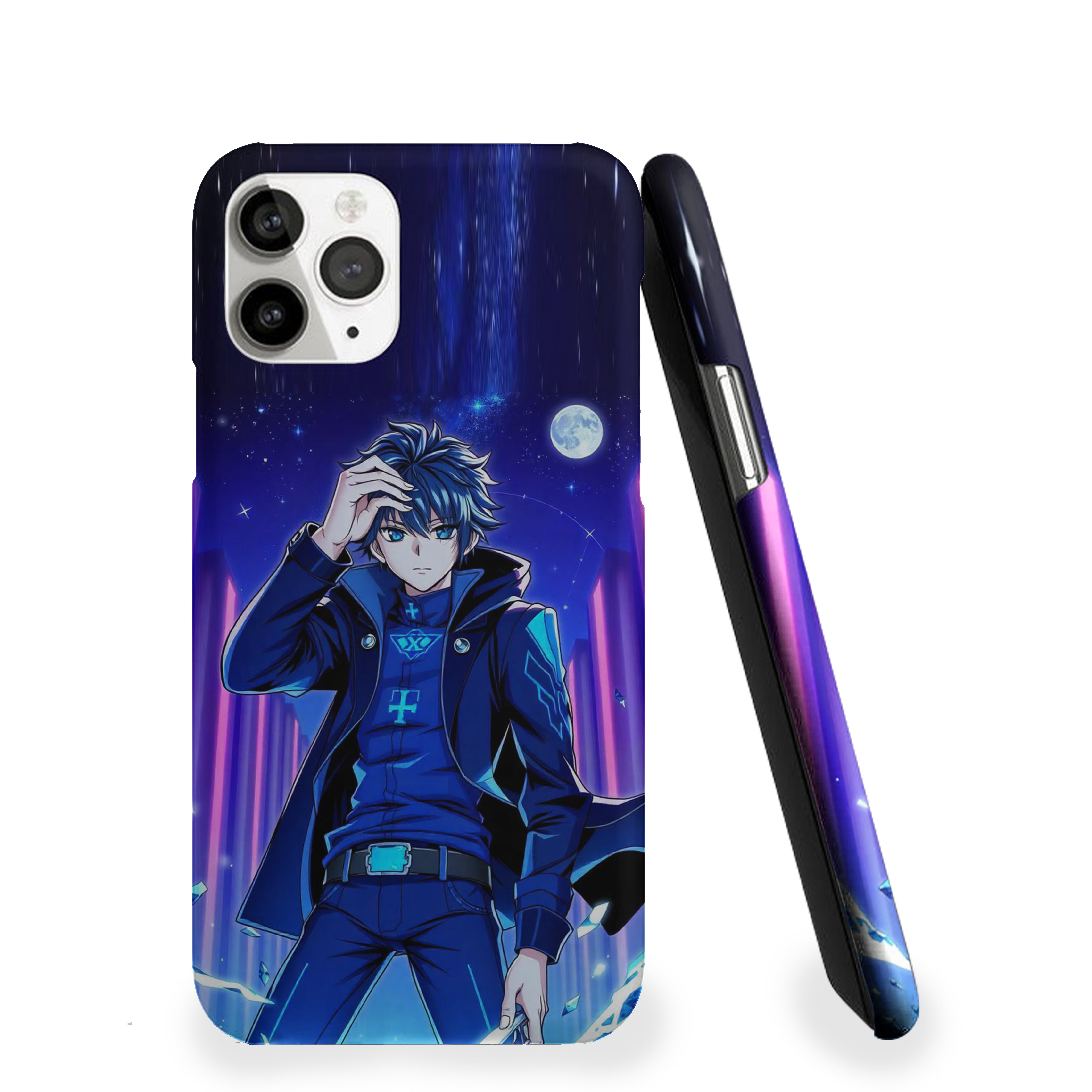 Solo Leveling in a futuristic city at night Phone Cover