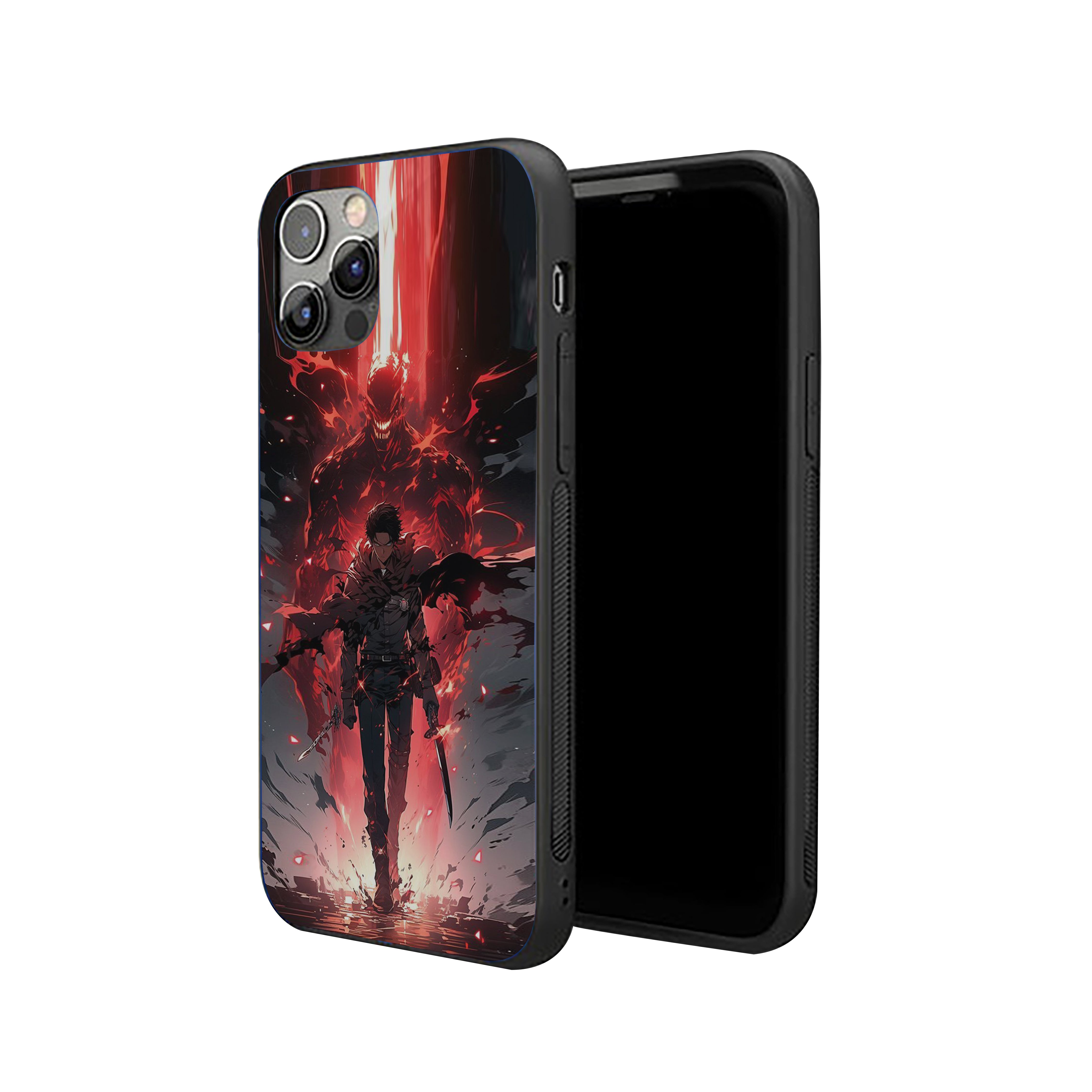 Solo Leveling Dark Greyish-Brown Military-Style Clothing Silicone Armored Phone Case