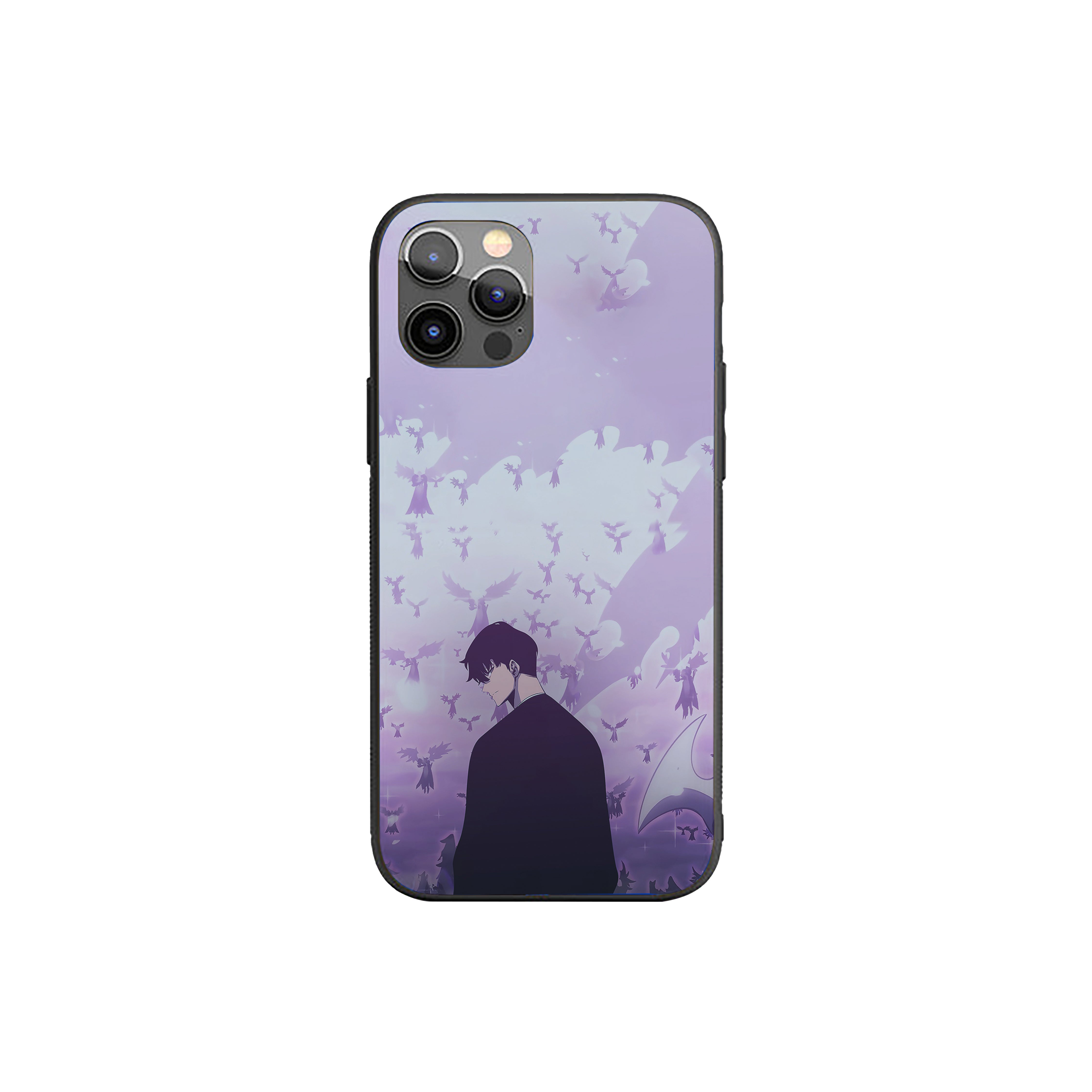 Solo Leveling with many silhouettes of birds Silicone Armored Phone Case