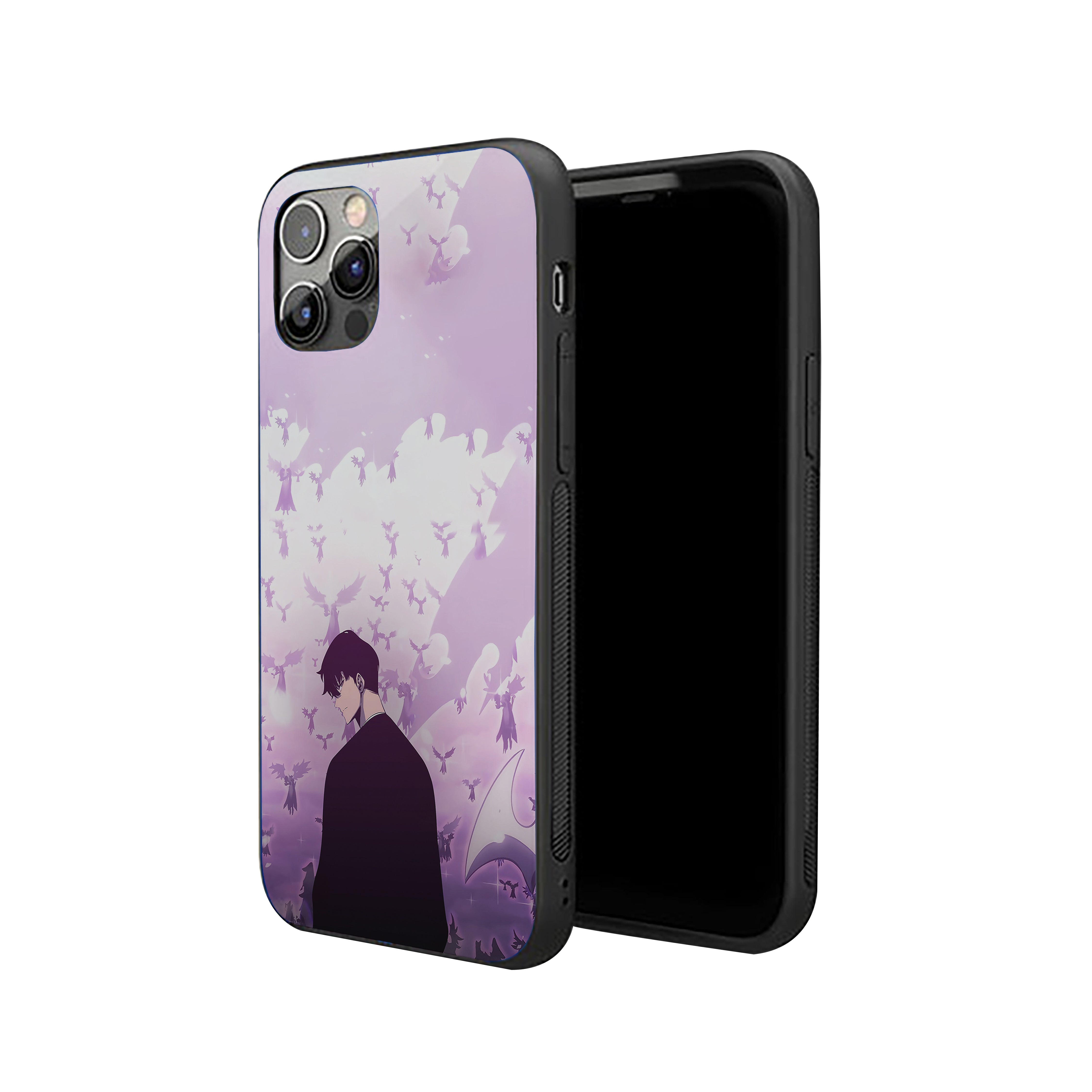 Solo Leveling with many silhouettes of birds Silicone Armored Phone Case