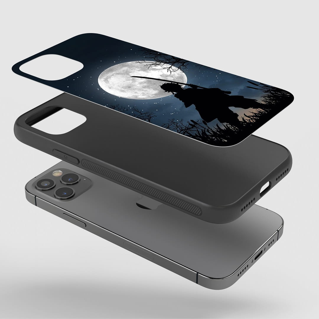 Tanjiro White Moon Silicone Armored Phone Case