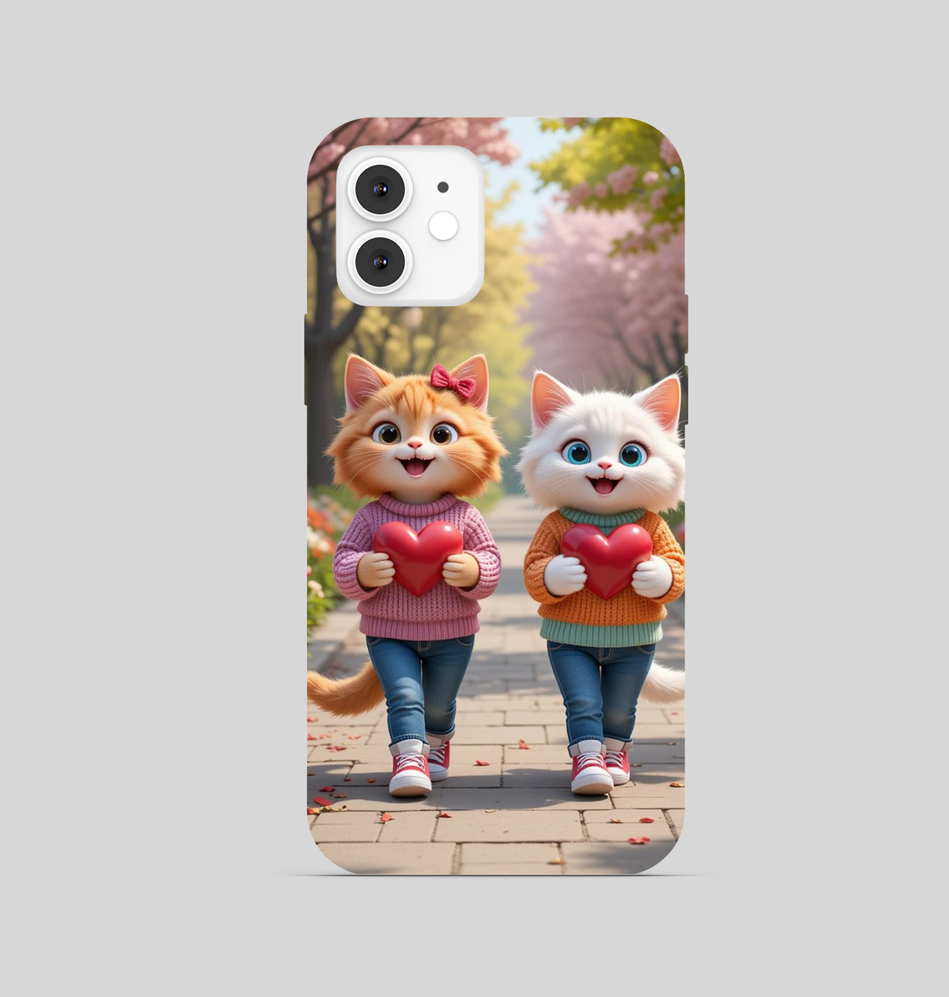 Duo Cat Heart Theme Phone Cover