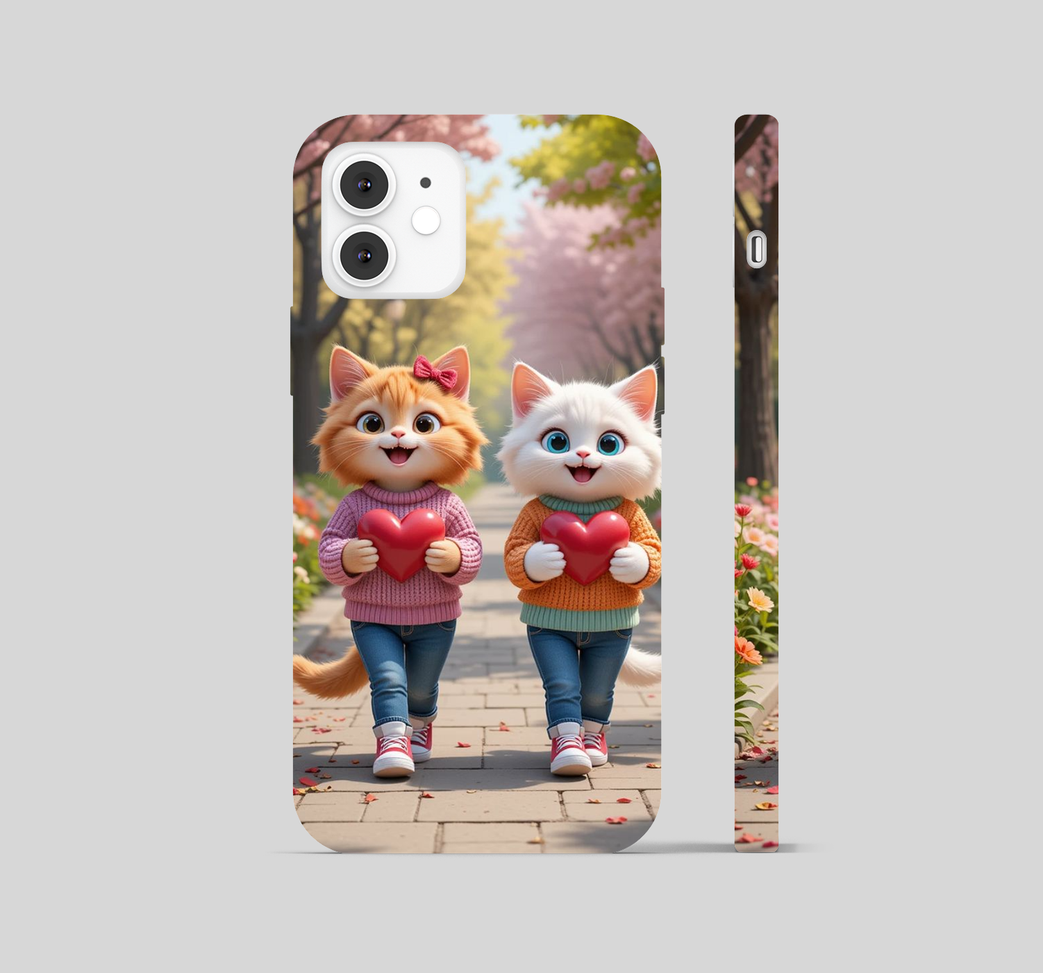 Duo Cat Heart Theme Phone Cover